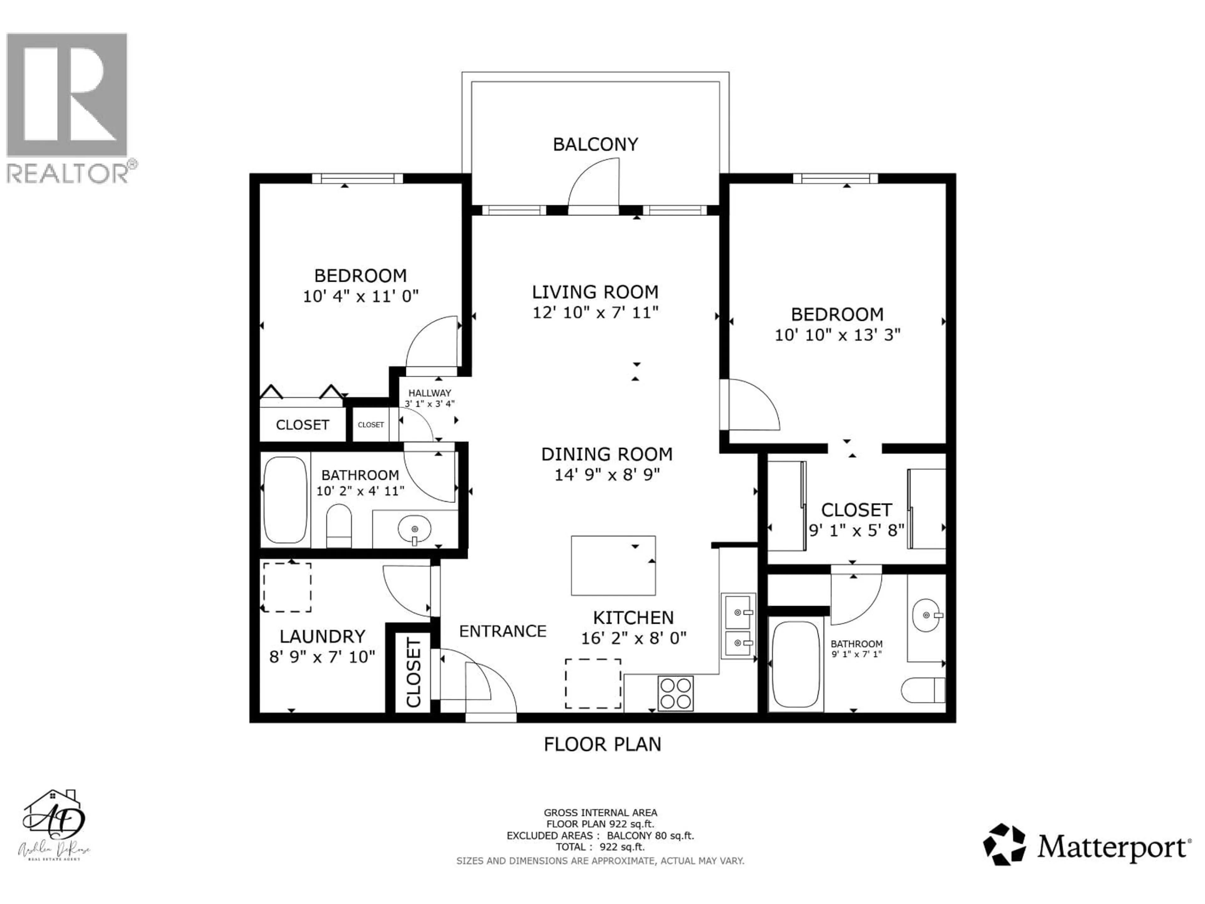 Floor plan for 302 - 11205 105 AVENUE, Fort St. John British Columbia V1J0L3