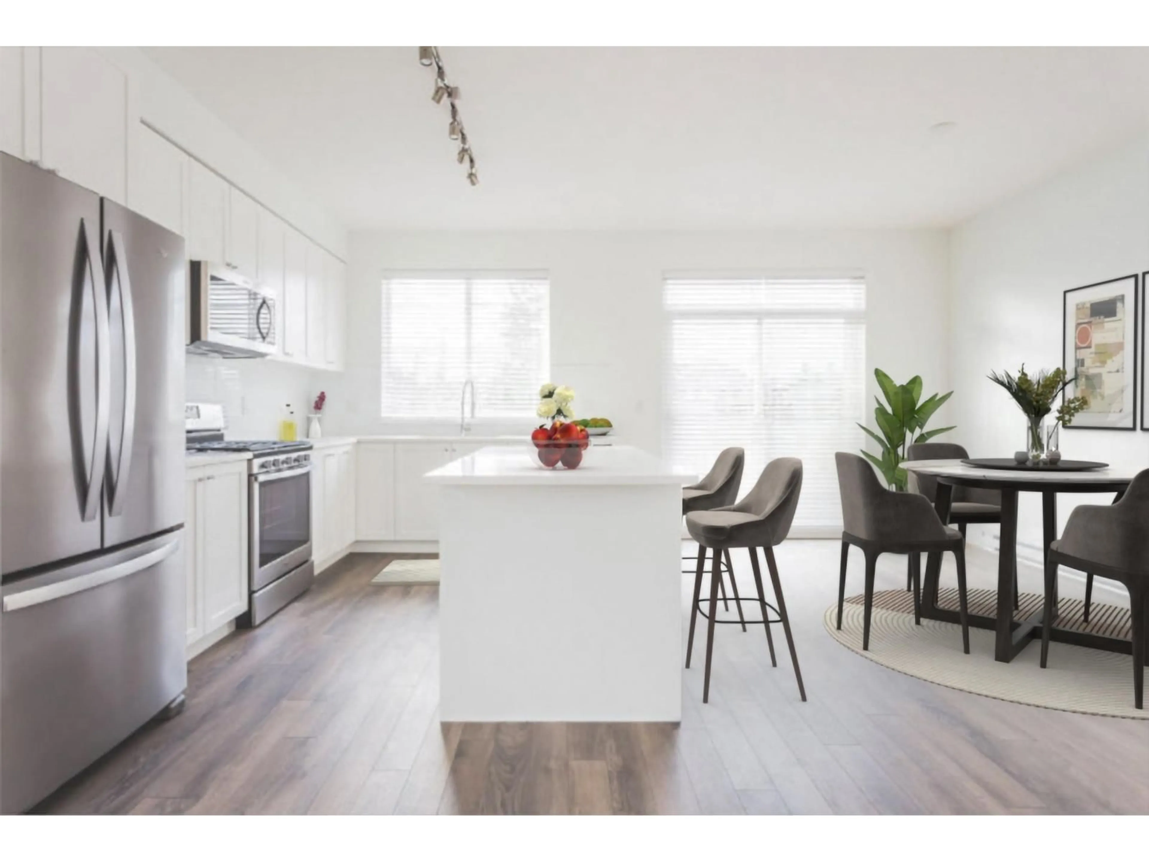 Open concept kitchen, wood/laminate floor for 64 - 7858 137 STREET, Surrey British Columbia V0V0V0