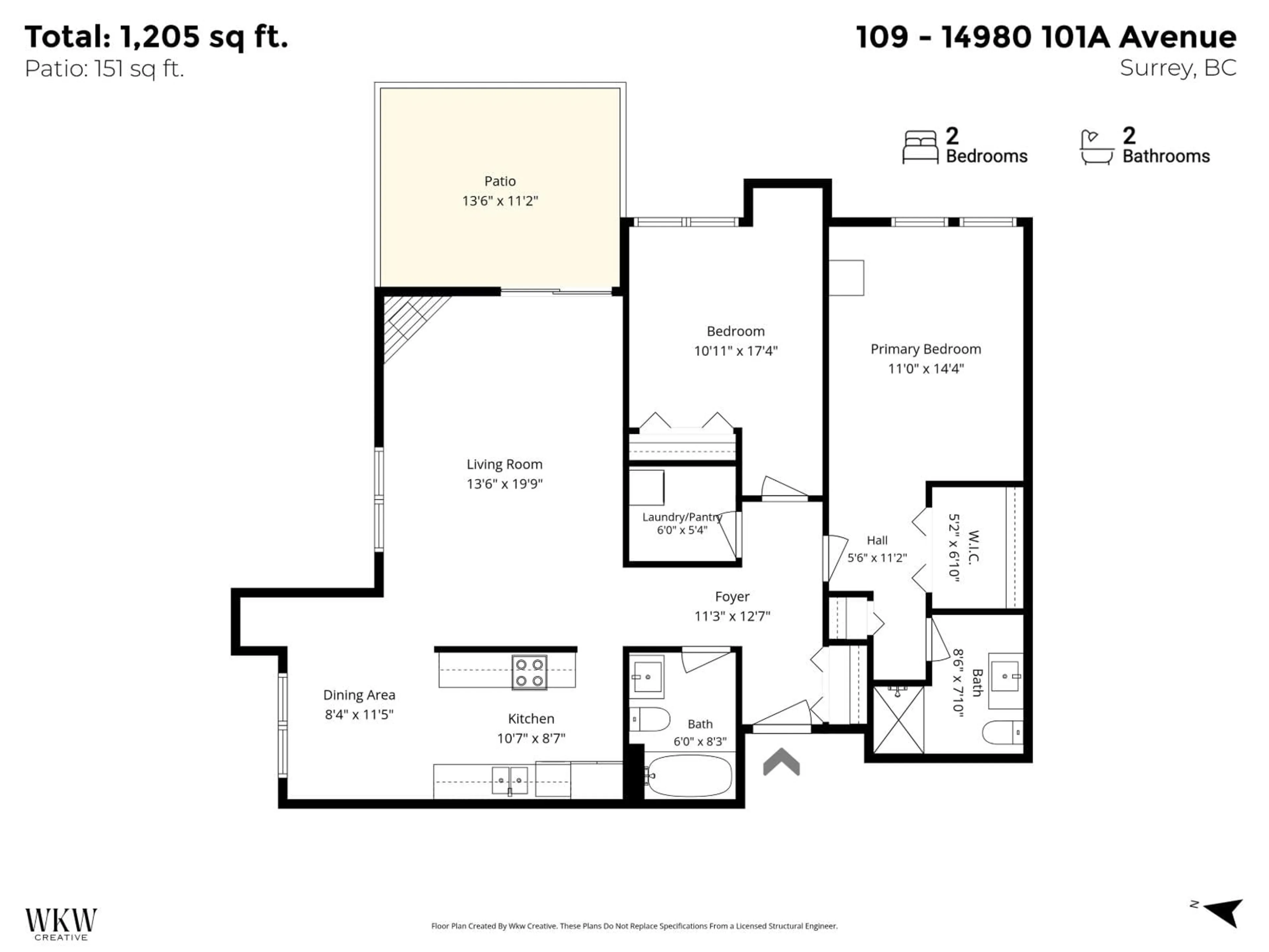 Floor plan for 109 - 14980 101A AVENUE, Surrey British Columbia V3R0T1