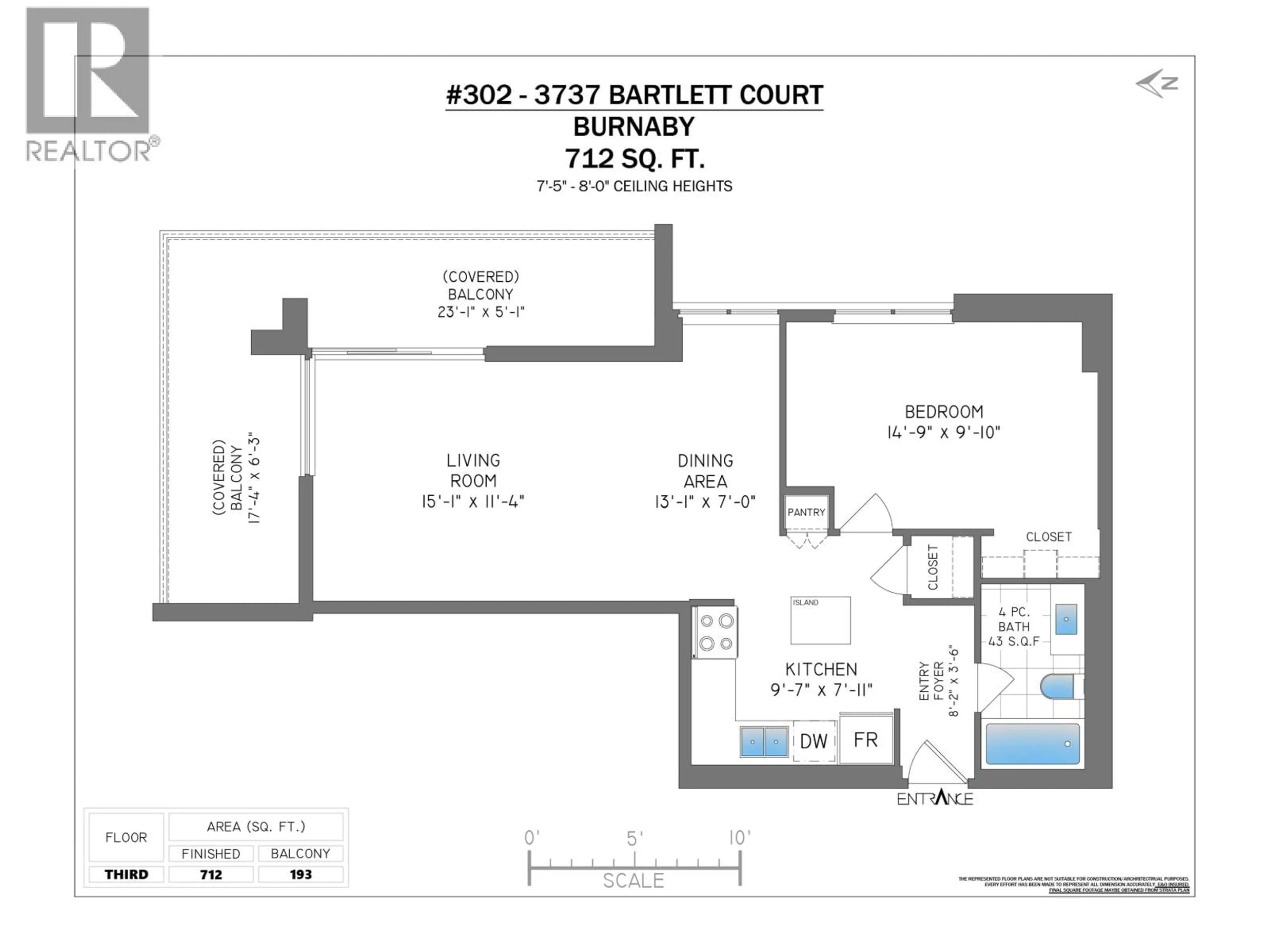 Floor plan for 302 - 3737 BARTLETT COURT, Burnaby British Columbia V3J7E3