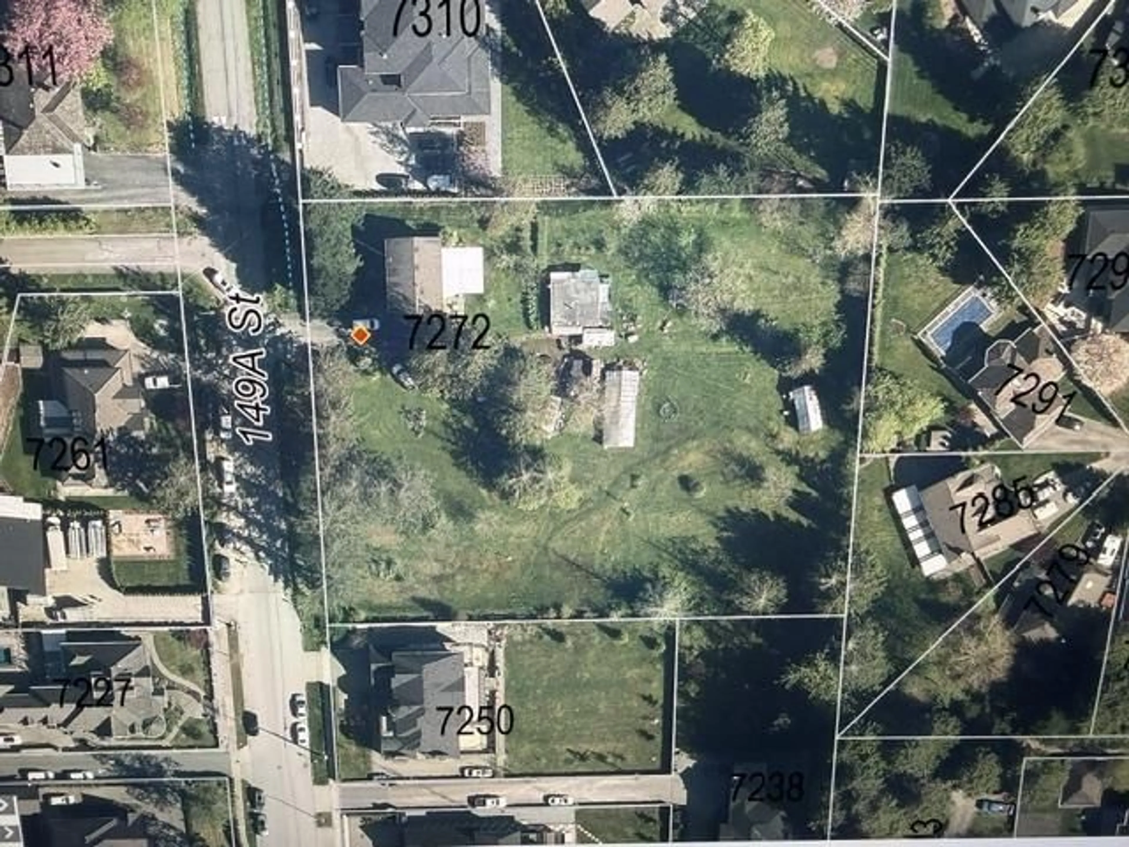 A pic from outside/outdoor area/front of a property/back of a property/a pic from drone, street for 7272 149A STREET, Surrey British Columbia V3S3H3