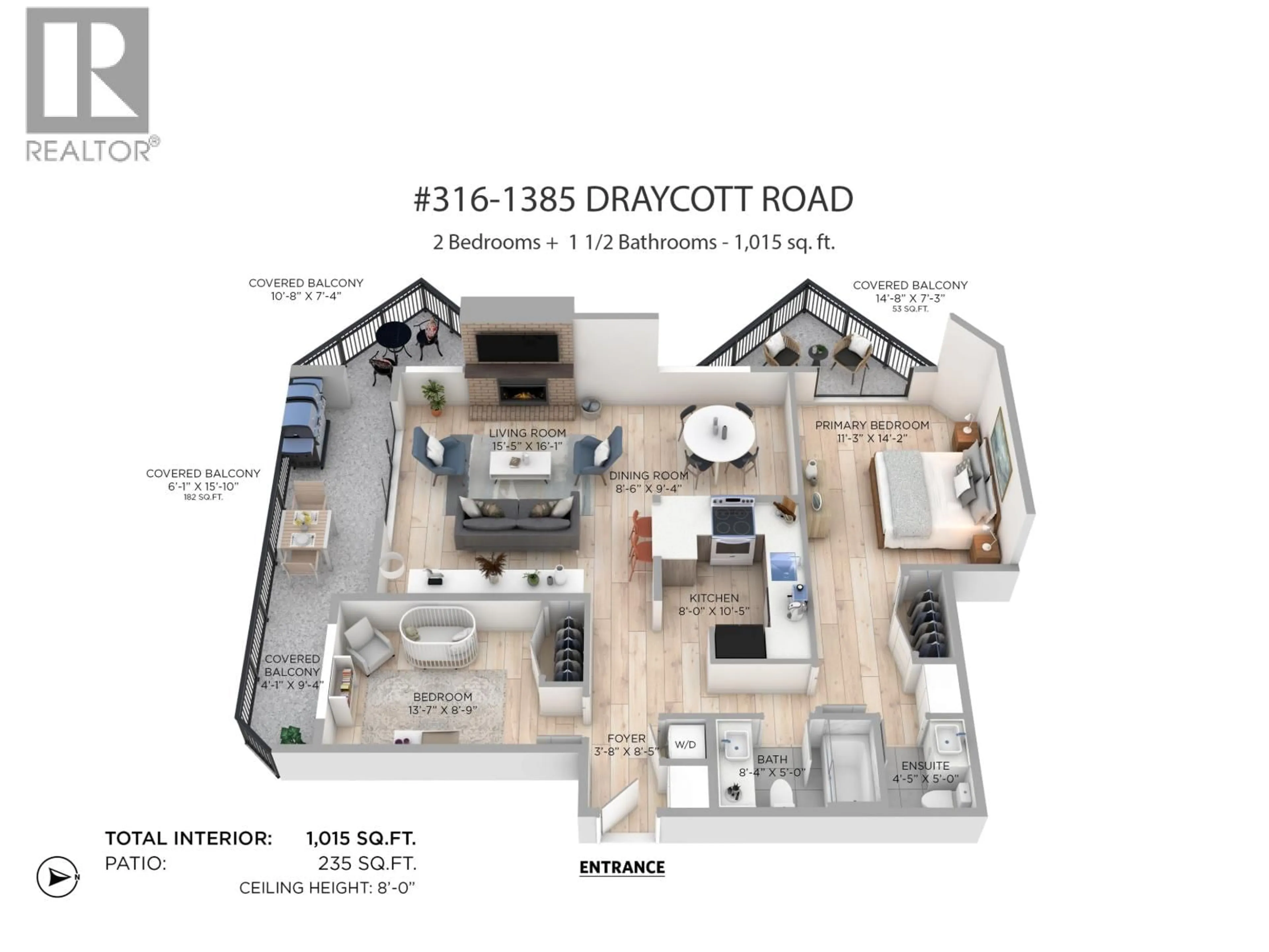 Floor plan for 316 - 1385 DRAYCOTT ROAD, North Vancouver British Columbia V7J3K9