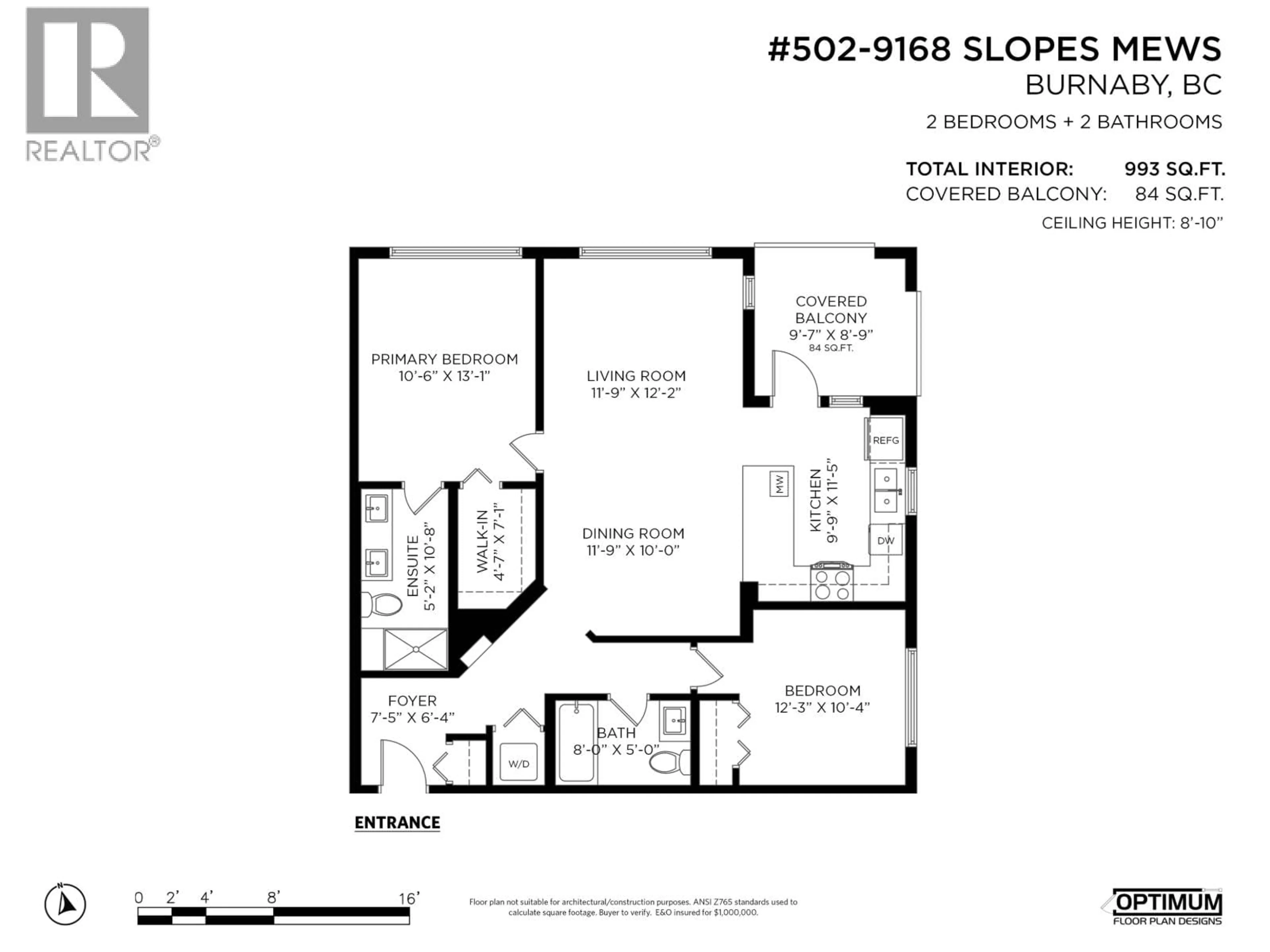 Floor plan for 502 - 9168 SLOPES MEWS, Burnaby British Columbia V5A0E4