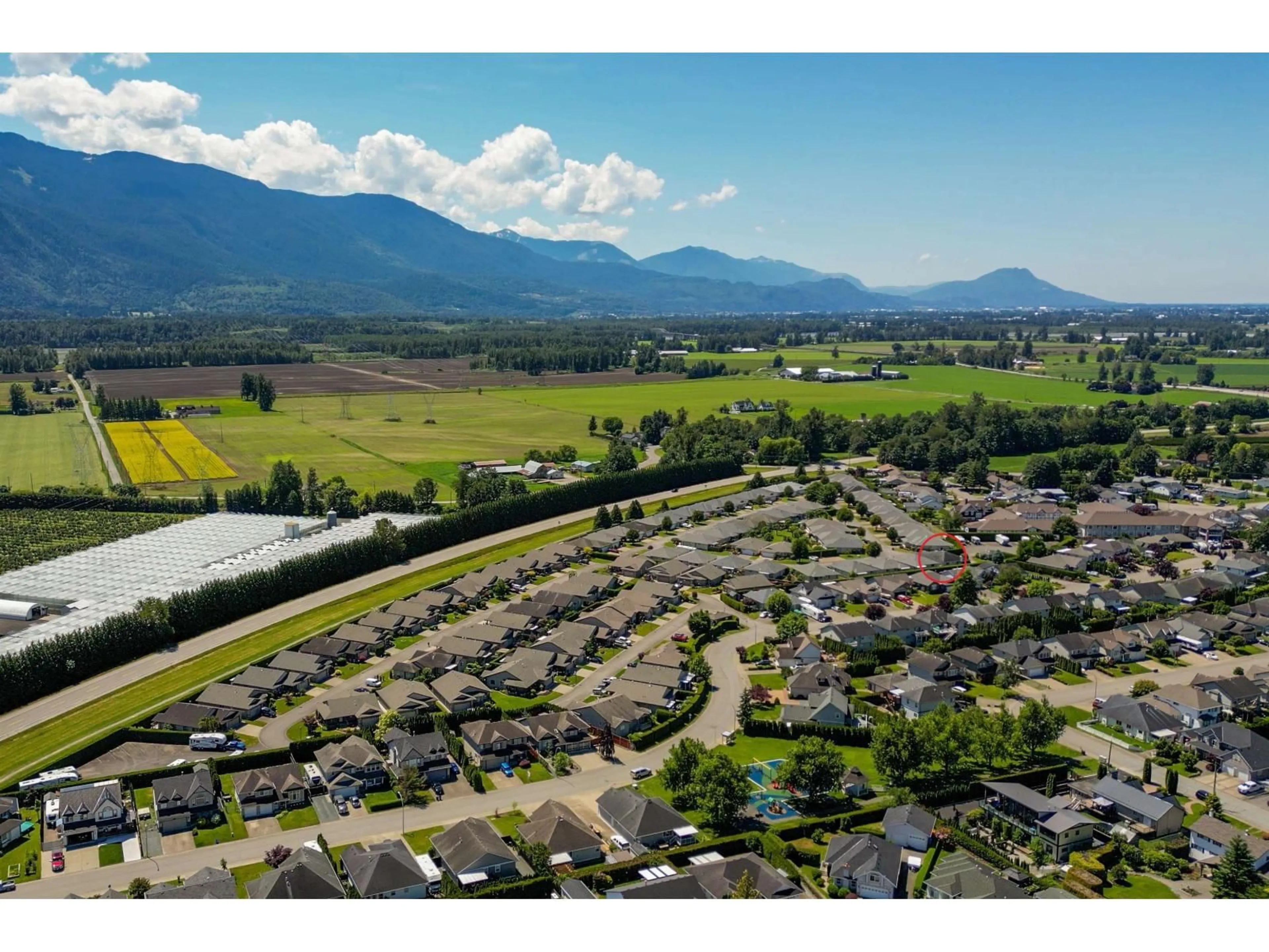 A pic from outside/outdoor area/front of a property/back of a property/a pic from drone, mountain view for 72 - 7292 ELM ROAD, Agassiz British Columbia V0M1A2