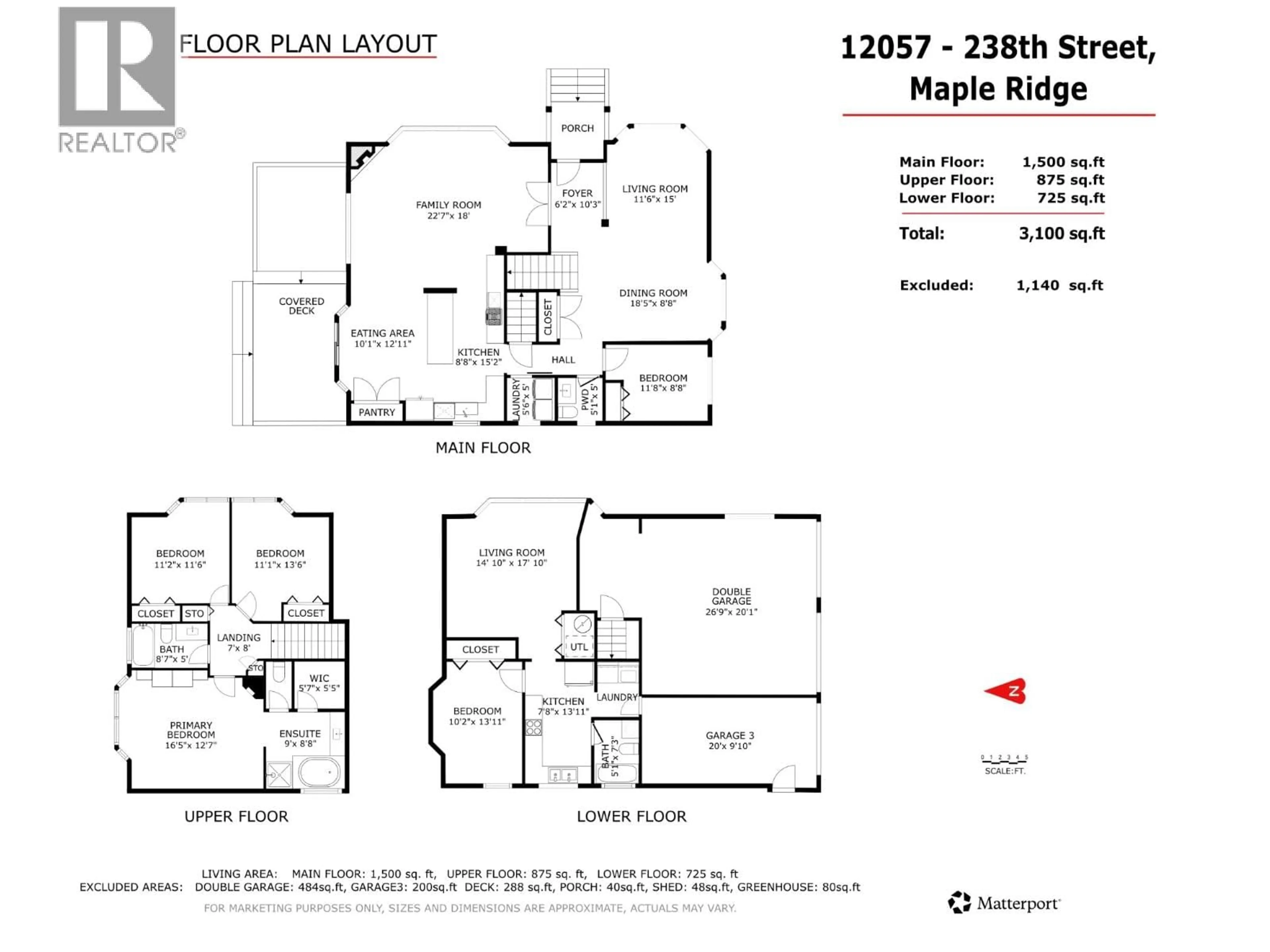 Floor plan for 12057 238 STREET, Maple Ridge British Columbia V4R4X4