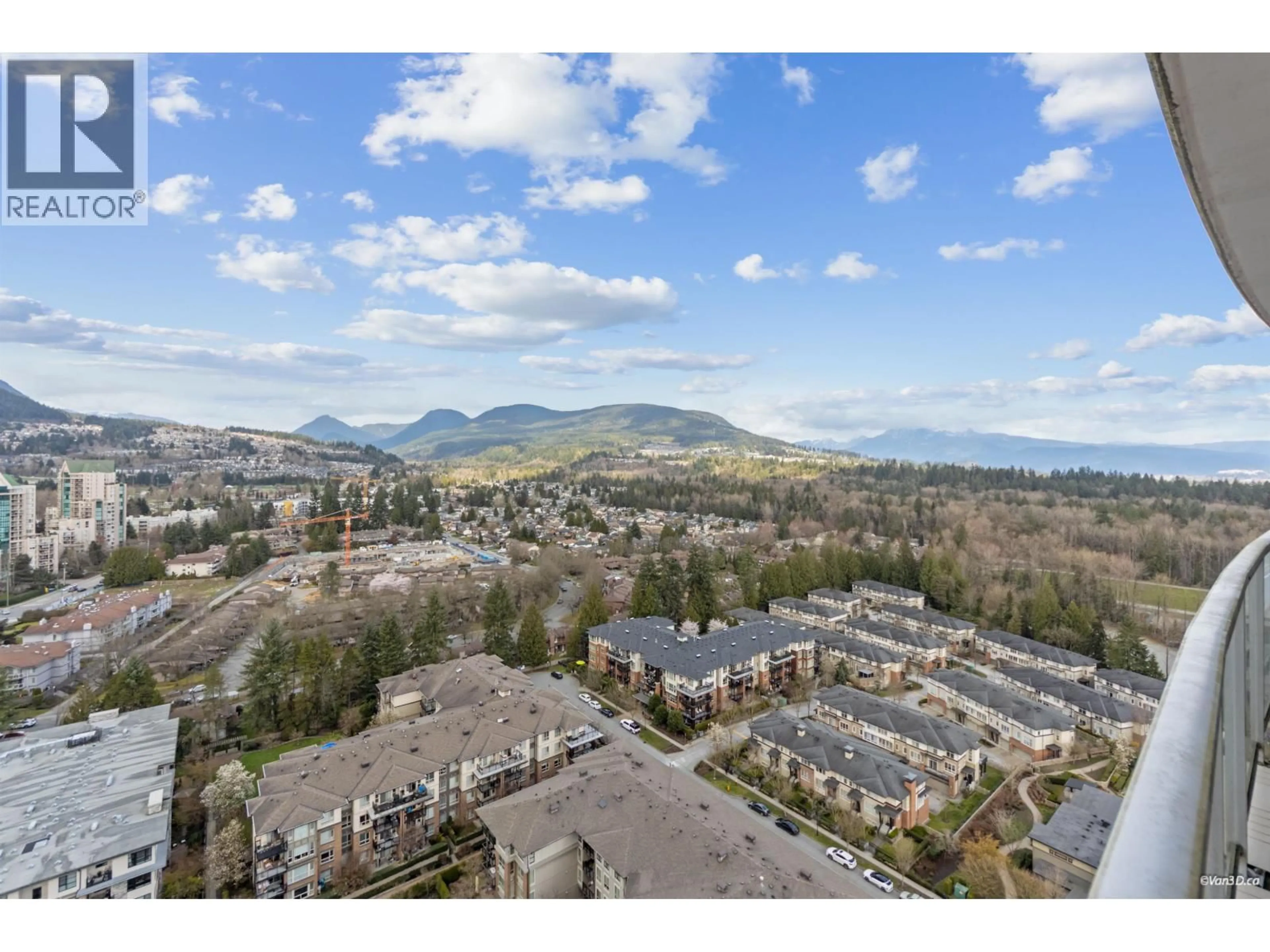 A pic from outside/outdoor area/front of a property/back of a property/a pic from drone, mountain view for 2806 - 3102 WINDSOR GATE, Coquitlam British Columbia V3B0J3