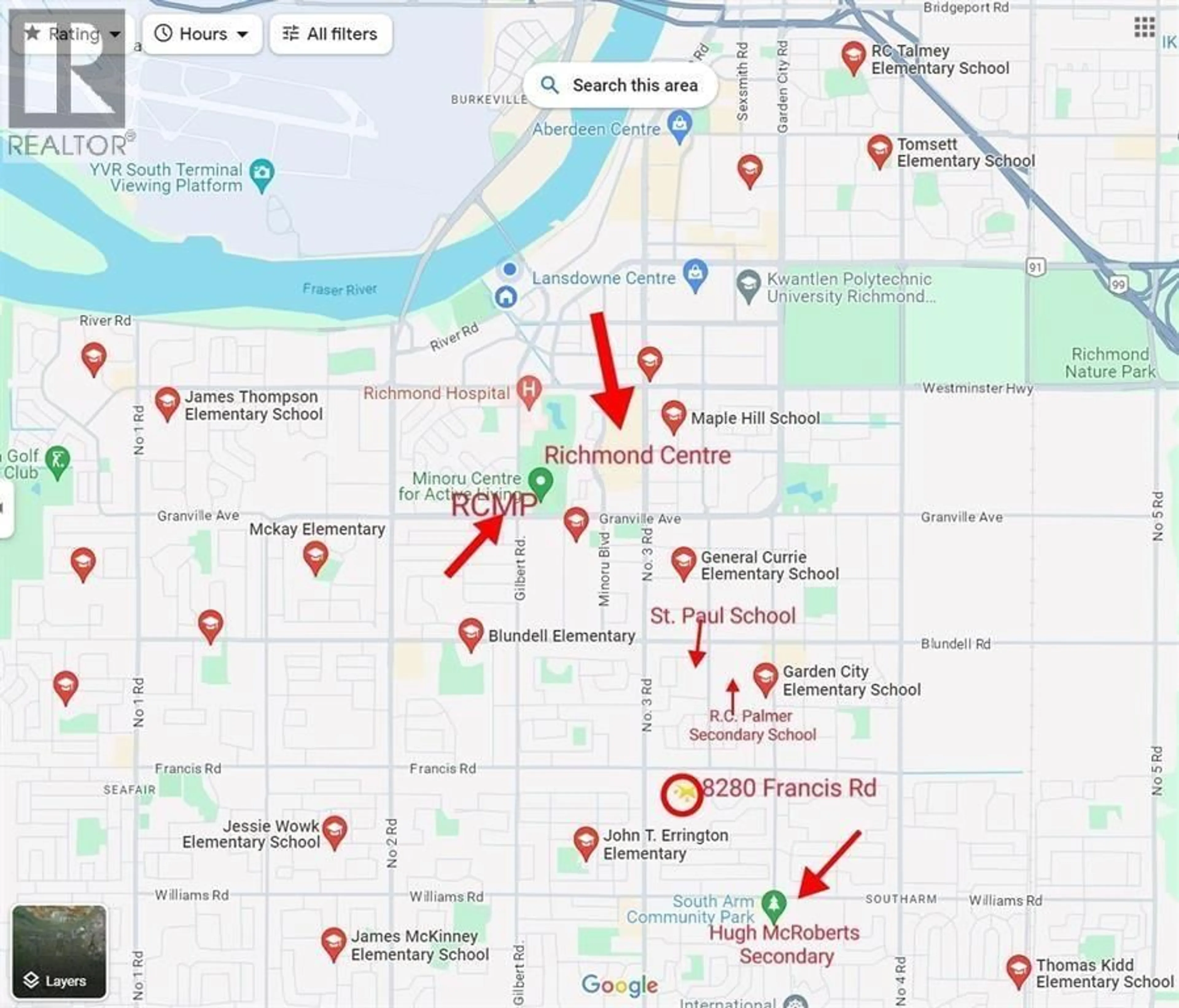 Picture of a map for 8280 FRANCIS ROAD, Richmond British Columbia V6Y1A4