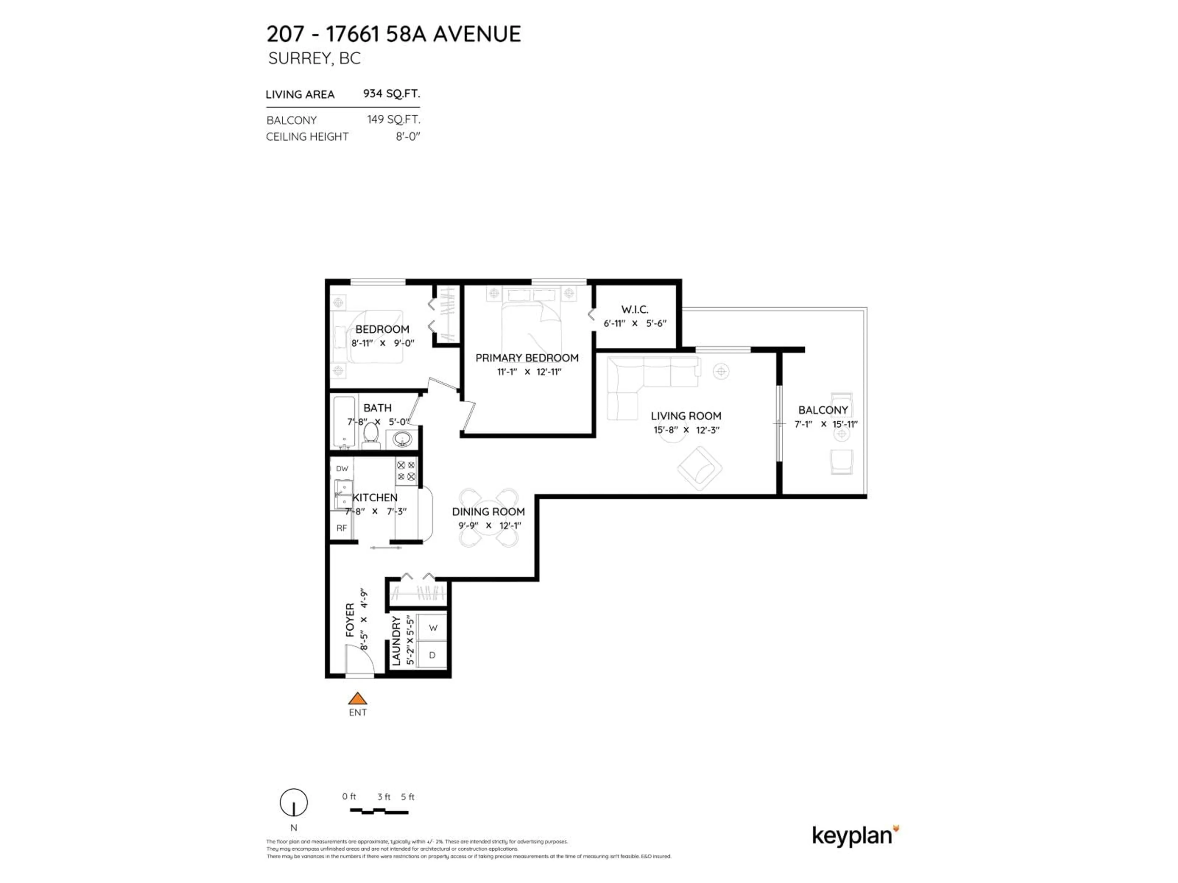 Floor plan for 207 - 17661 58A AVENUE, Surrey British Columbia V3S1N4