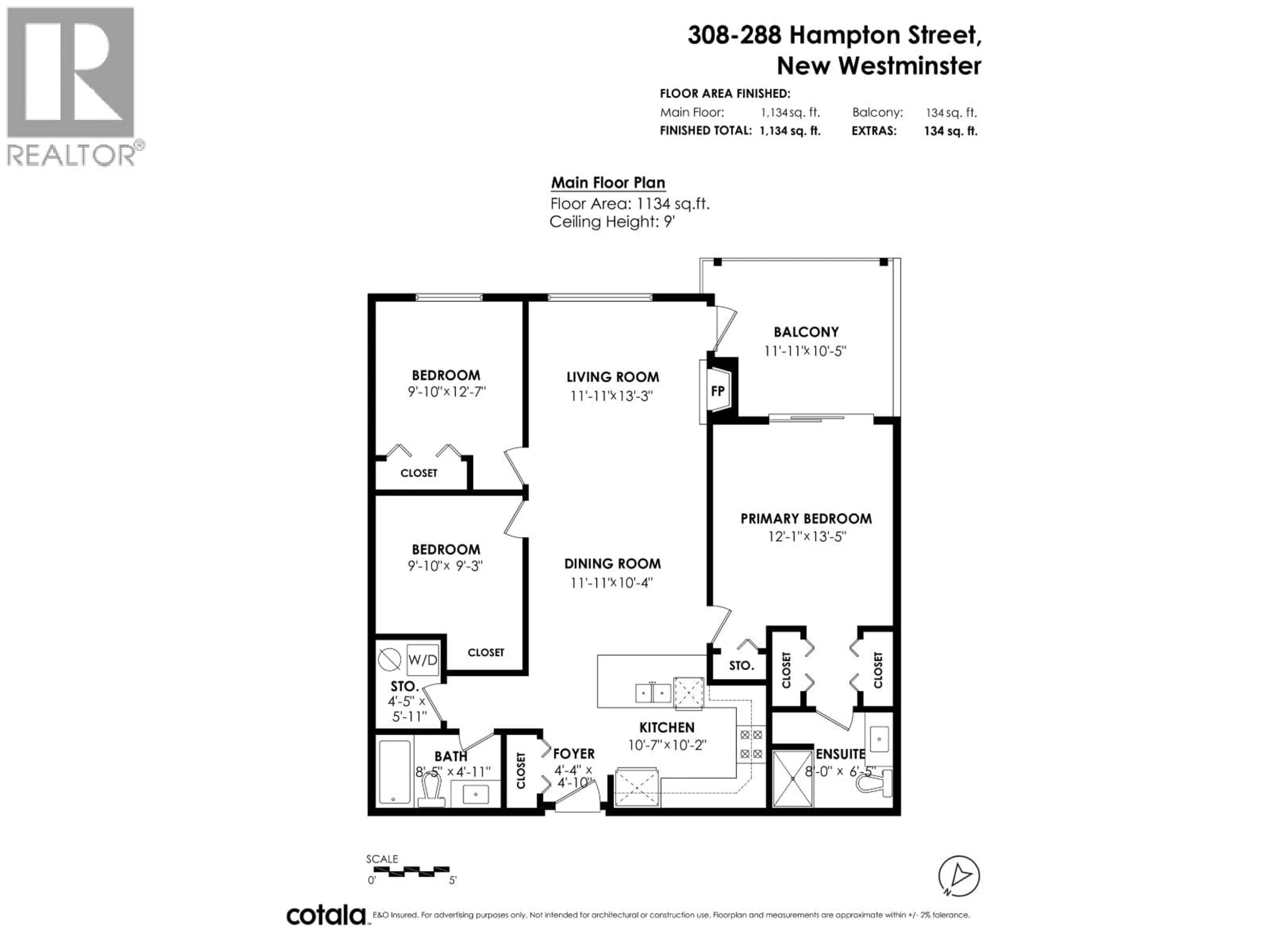 Floor plan for 308 - 288 HAMPTON STREET, New Westminster British Columbia V3M5L9