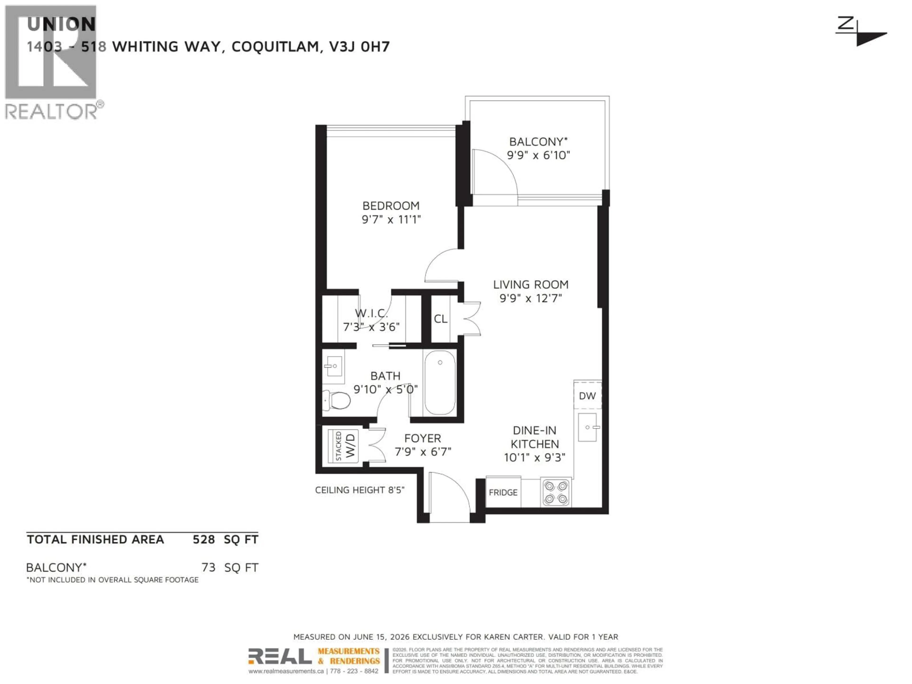 Floor plan for 1403 - 518 WHITING WAY, Coquitlam British Columbia V3J0H7