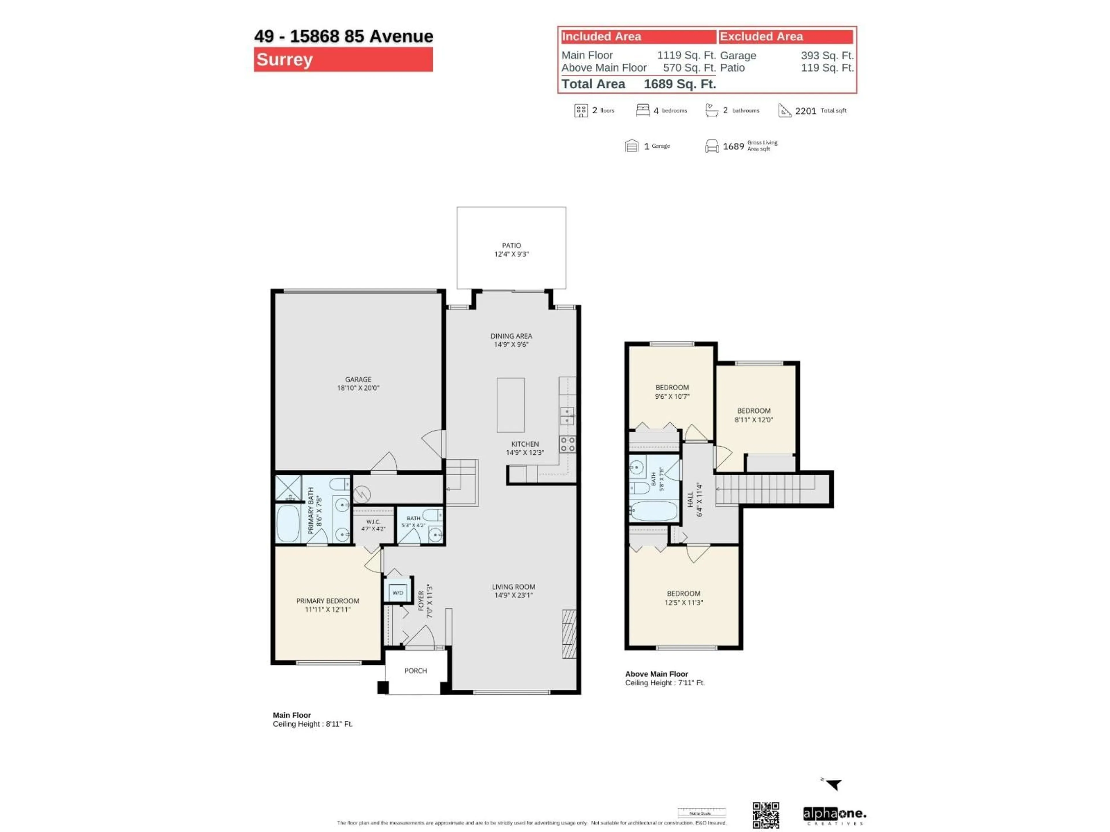 Floor plan for 49 - 15868 85 AVENUE, Surrey British Columbia V4N0Y9
