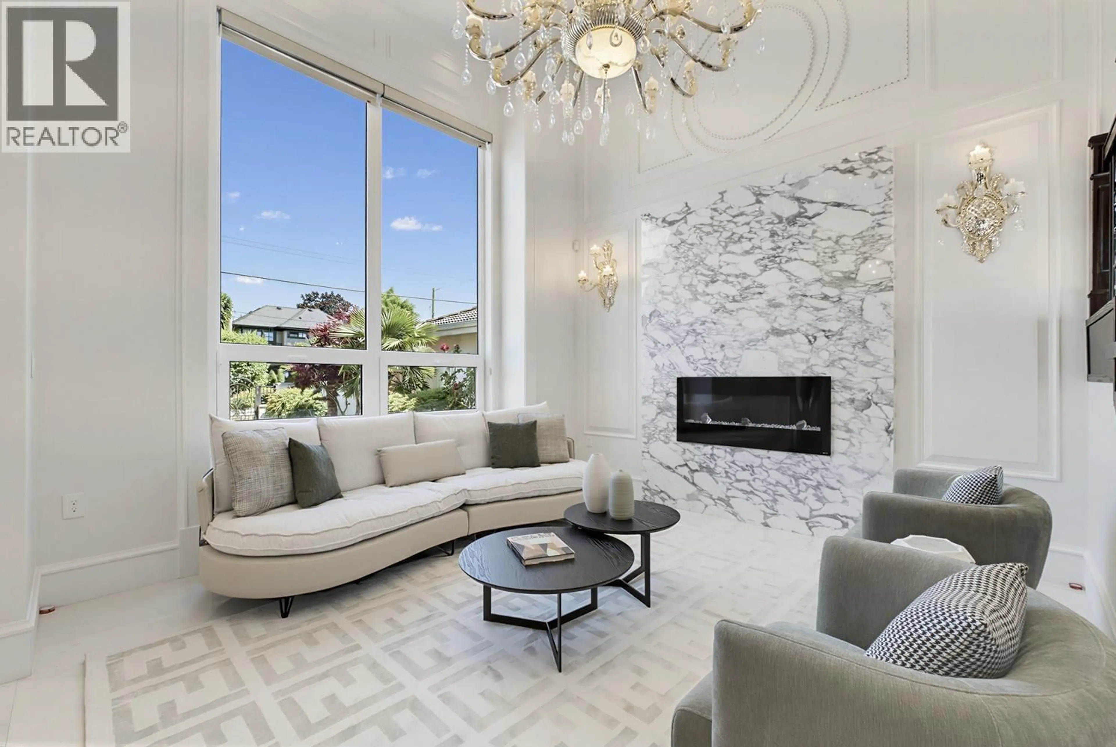 Living room with furniture, ceramic/tile floor for 5500 CATHAY ROAD, Richmond British Columbia V7C3C8