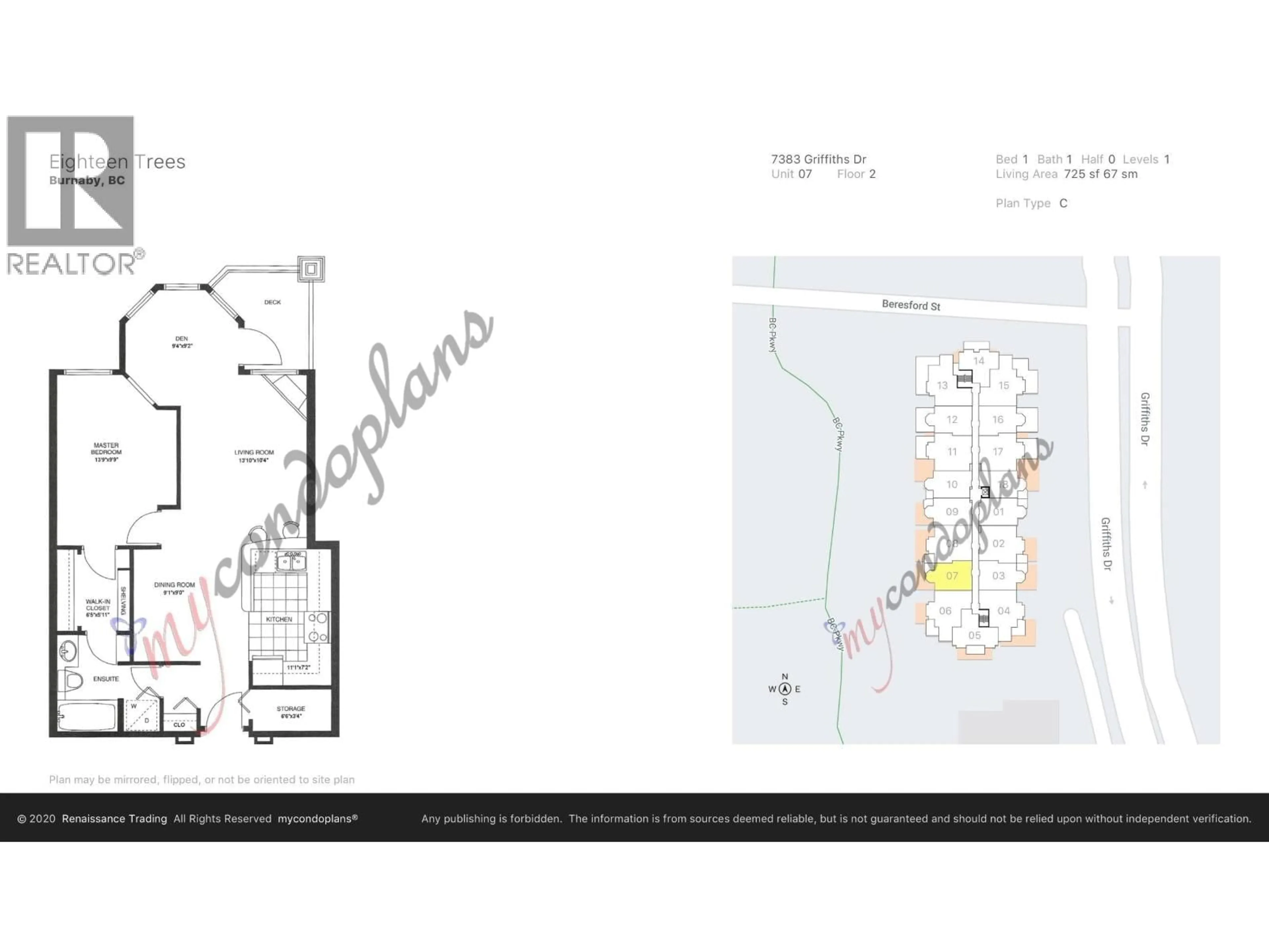 Floor plan for 207 - 7383 GRIFFITHS DRIVE, Burnaby British Columbia V5E4M8