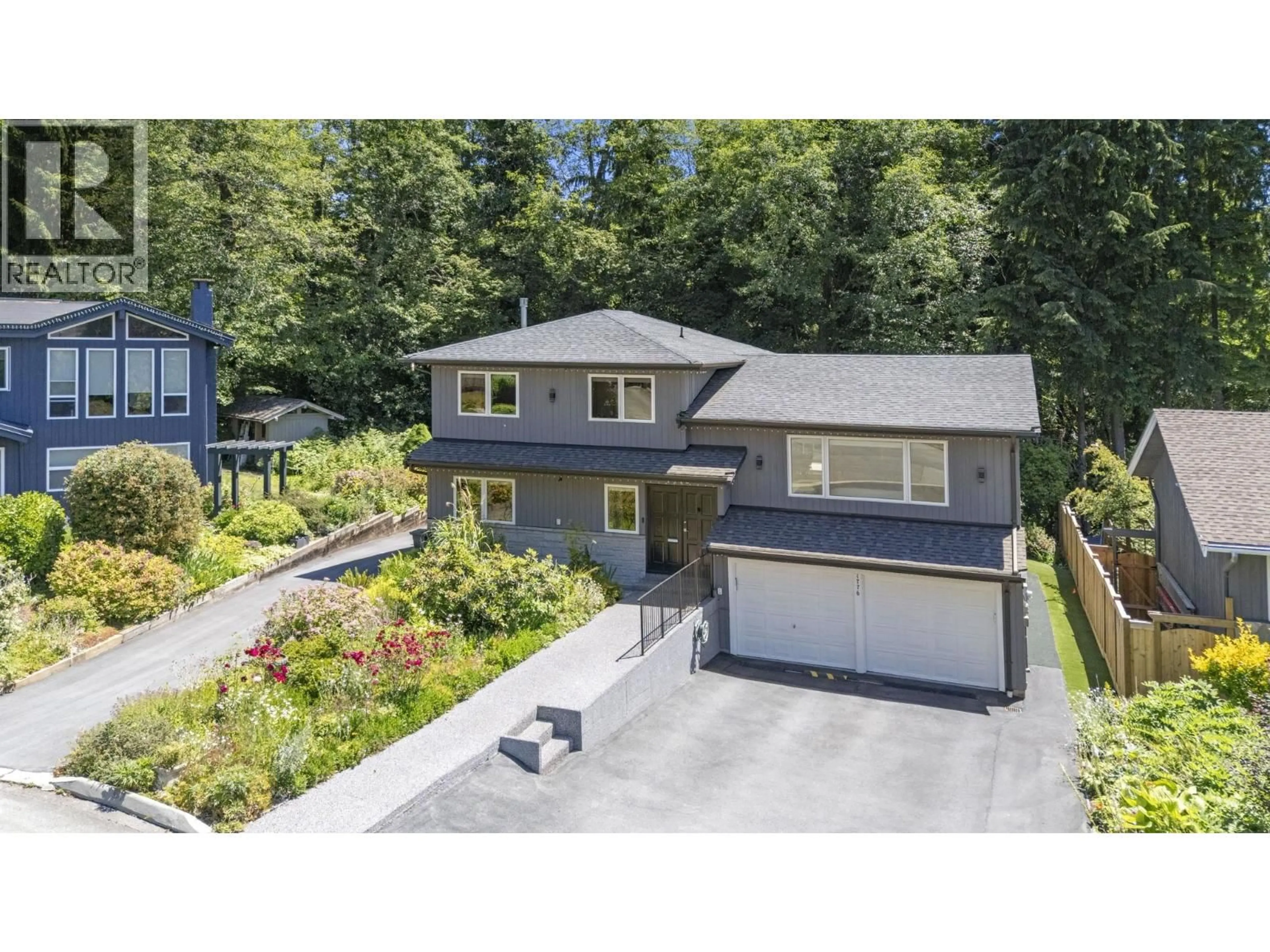 A pic from outside/outdoor area/front of a property/back of a property/a pic from drone, street for 1776 MEDWIN PLACE, North Vancouver British Columbia V7H2K4