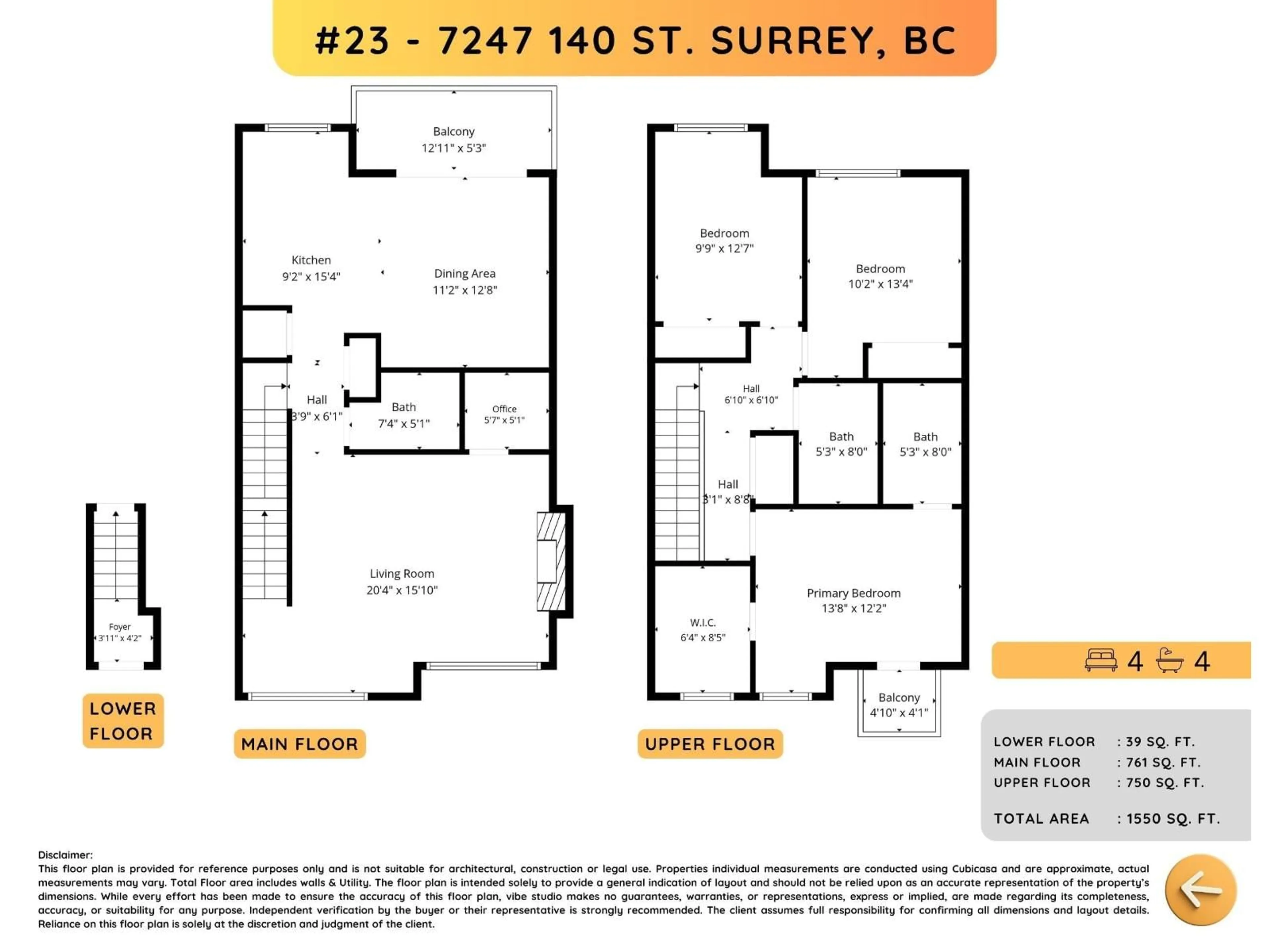 Floor plan for 23 - 7247 140 STREET, Surrey British Columbia V3W1K8