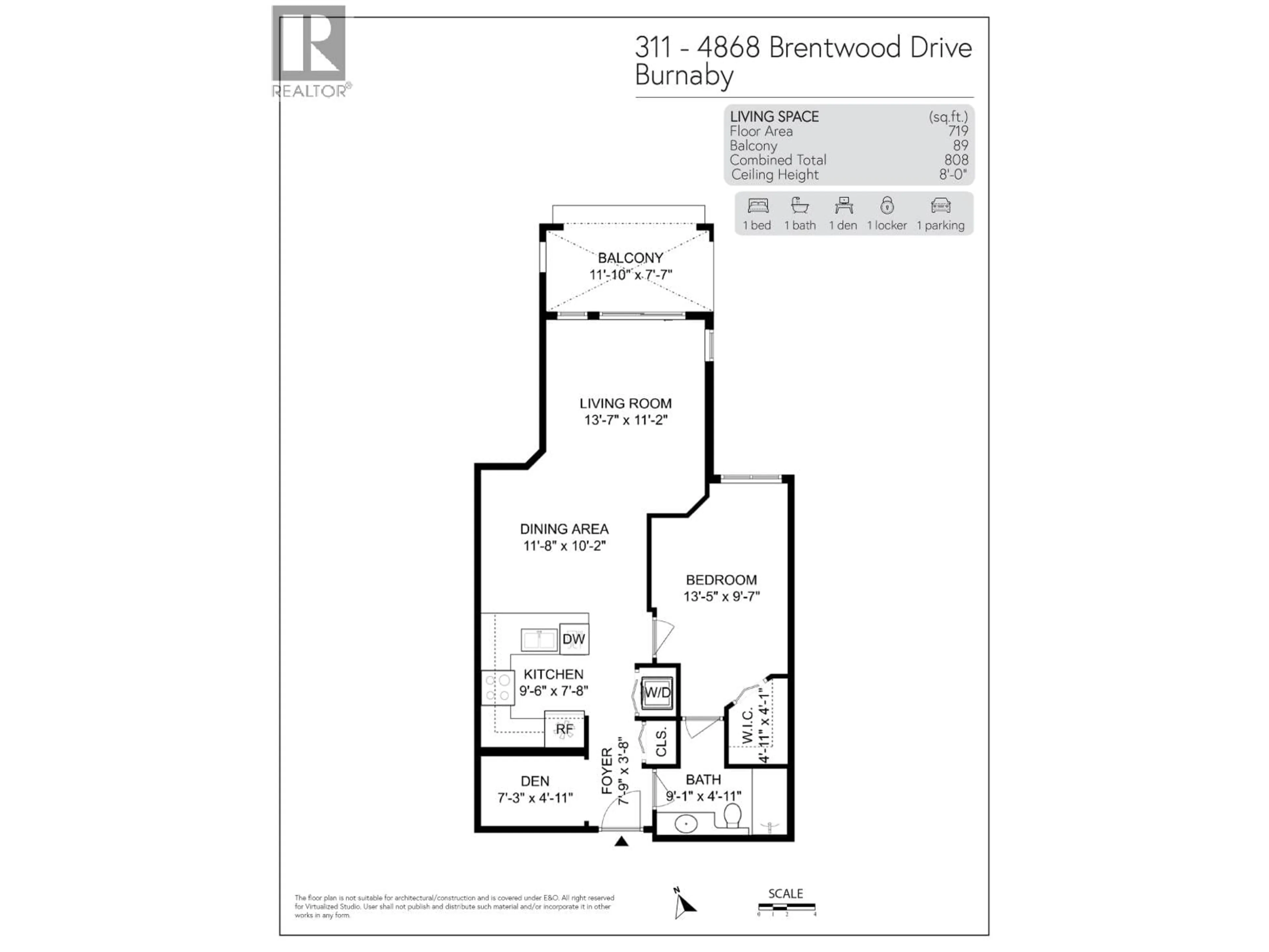 Floor plan for 311 - 4868 BRENTWOOD DRIVE, Burnaby British Columbia V5C0C2