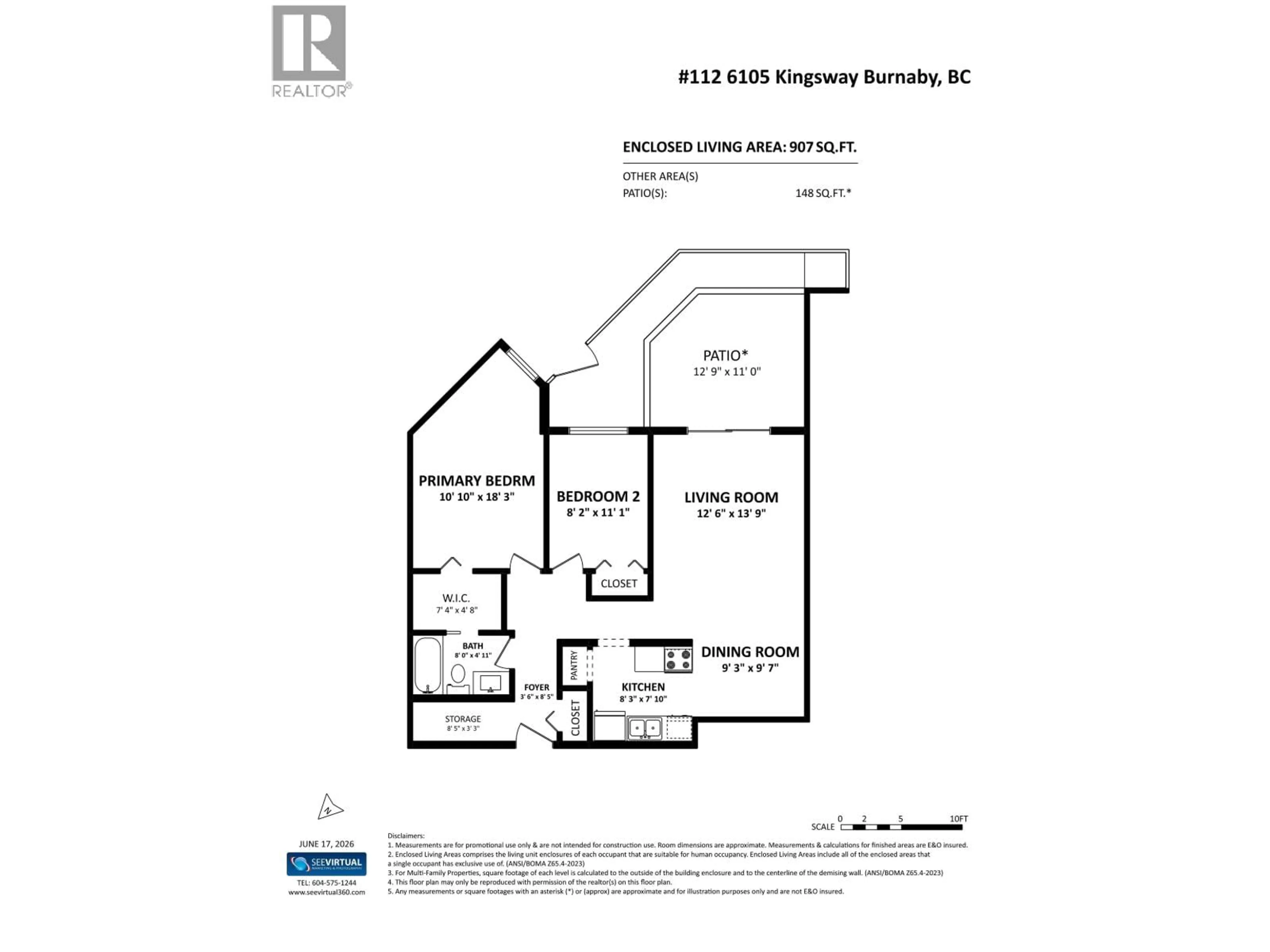 Floor plan for 112 - 6105 KINGSWAY, Burnaby British Columbia V5J5C7