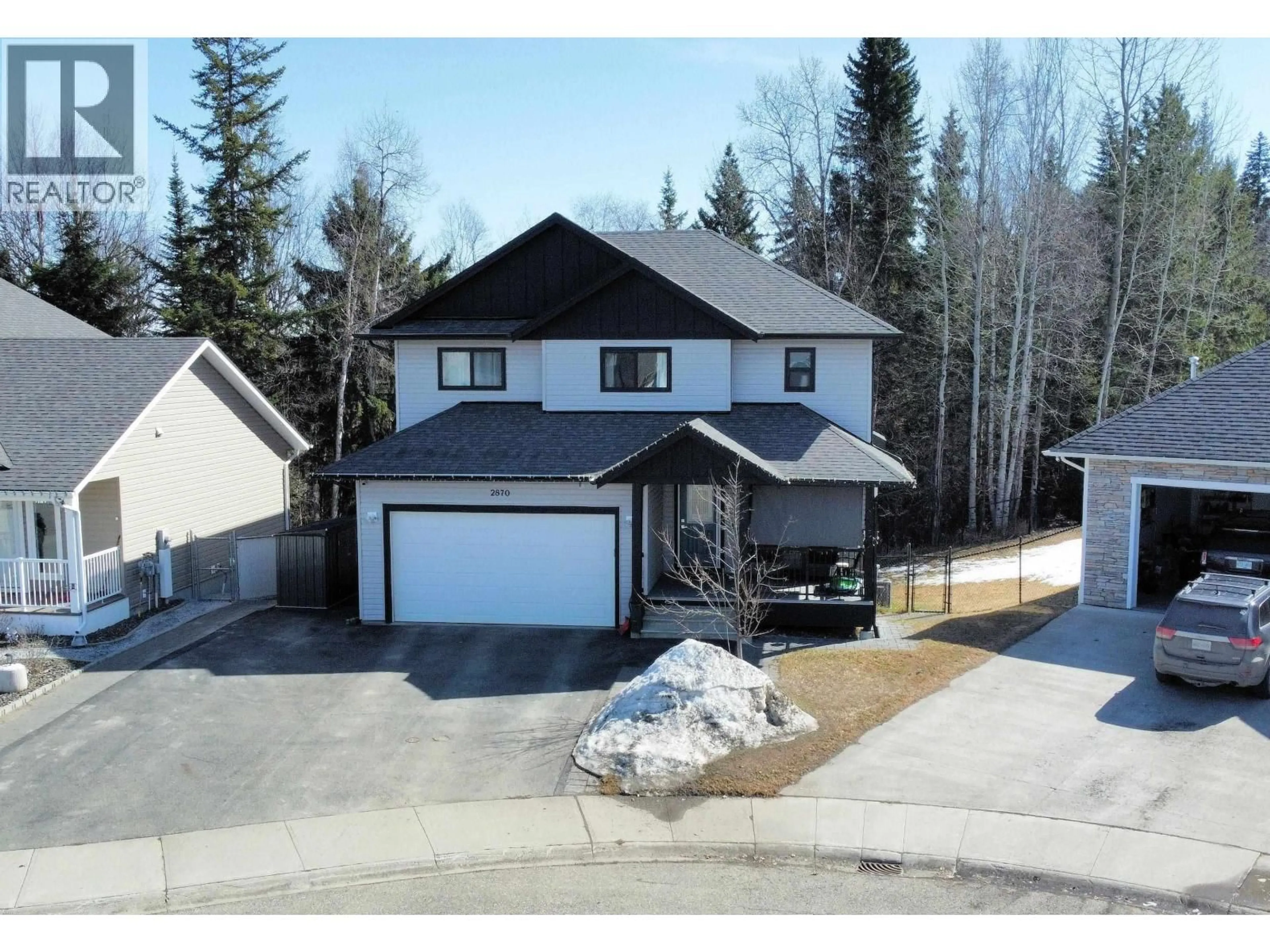 A pic from outside/outdoor area/front of a property/back of a property/a pic from drone, street for 2870 GREENFOREST CRESCENT, Prince George British Columbia V2K5B5