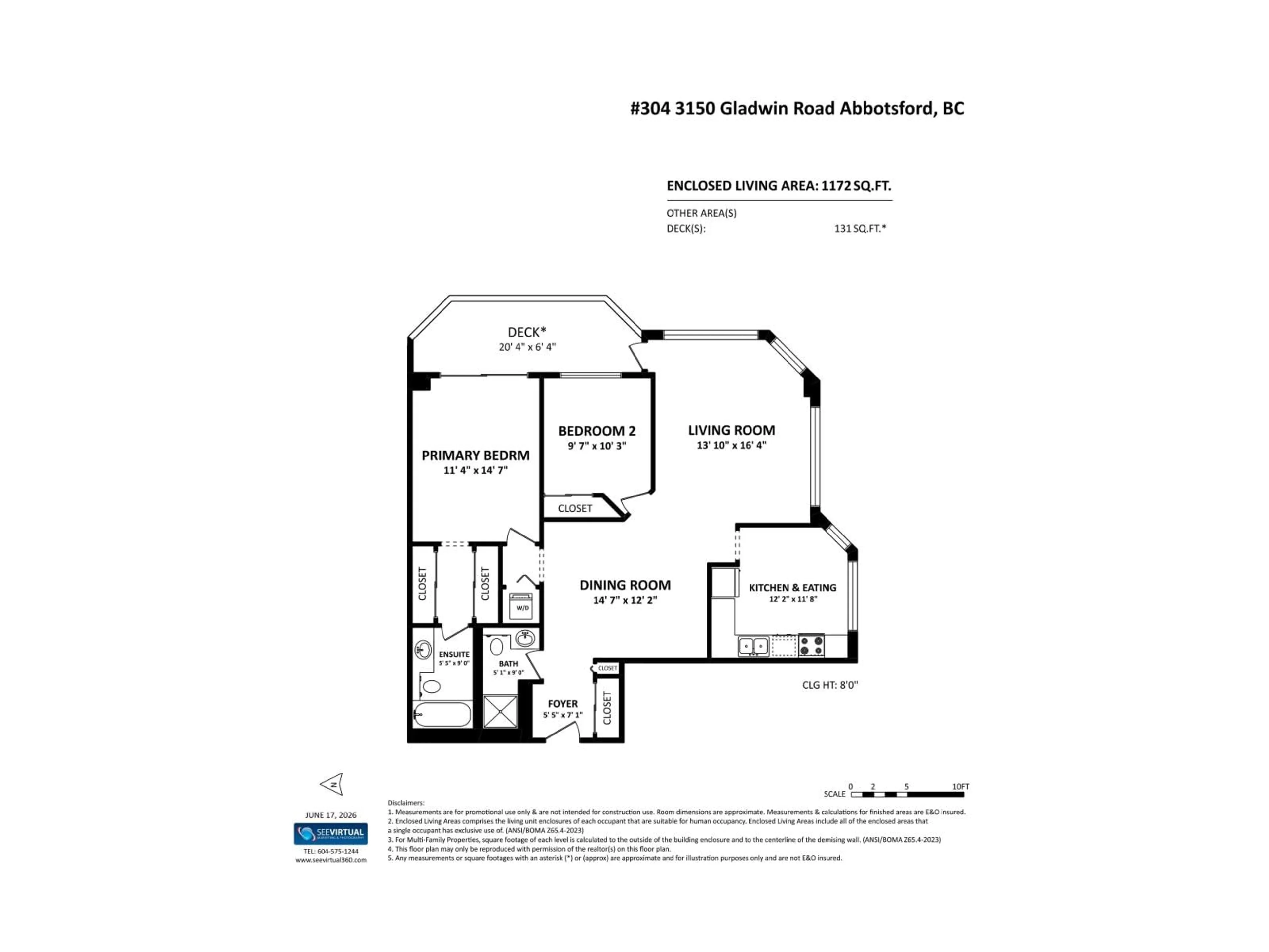 Floor plan for 304 - 3150 GLADWIN ROAD, Abbotsford British Columbia V2T5S9