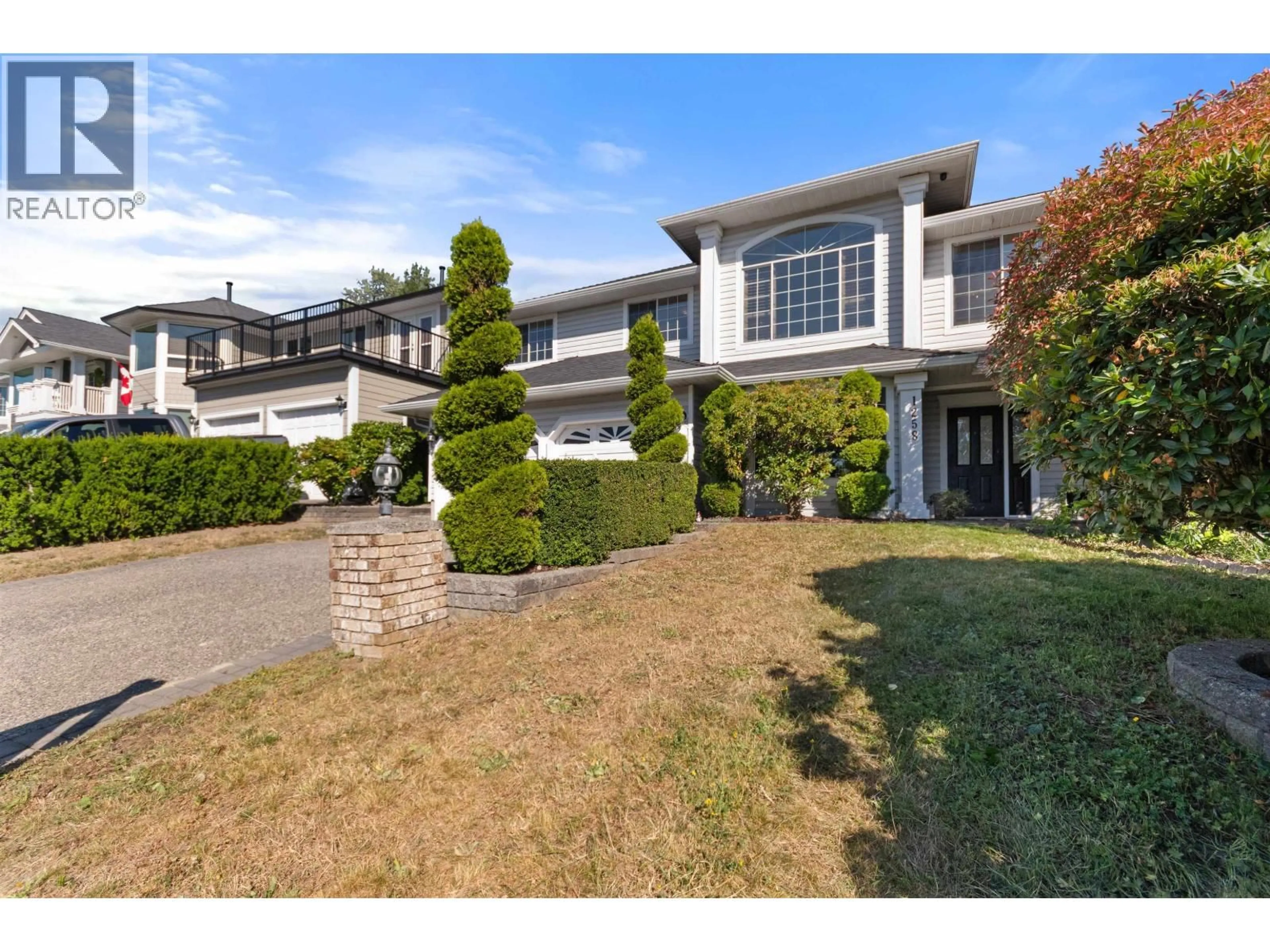 A pic from outside/outdoor area/front of a property/back of a property/a pic from drone, street for 1258 BENNECK WAY, Port Coquitlam British Columbia V3C5Y8