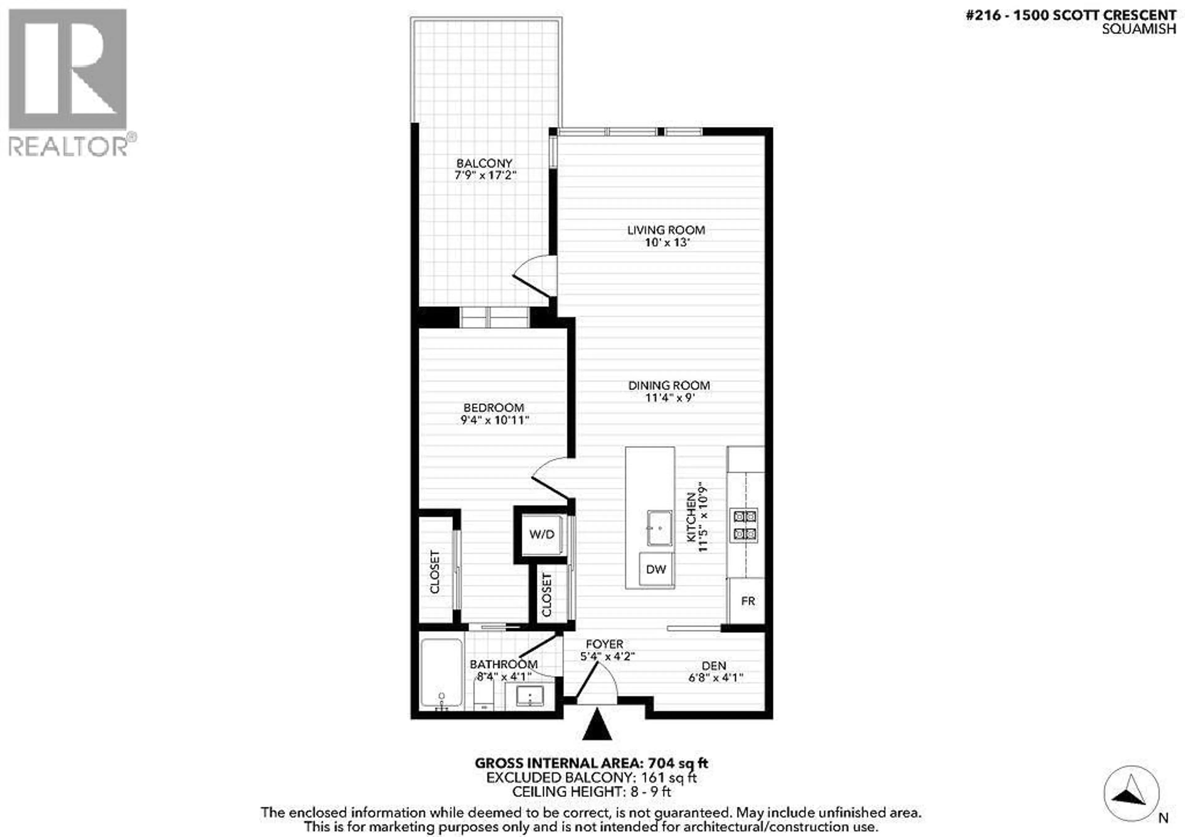 Floor plan for 216 - 1500 SCOTT CRESCENT, Squamish British Columbia V8B1G5