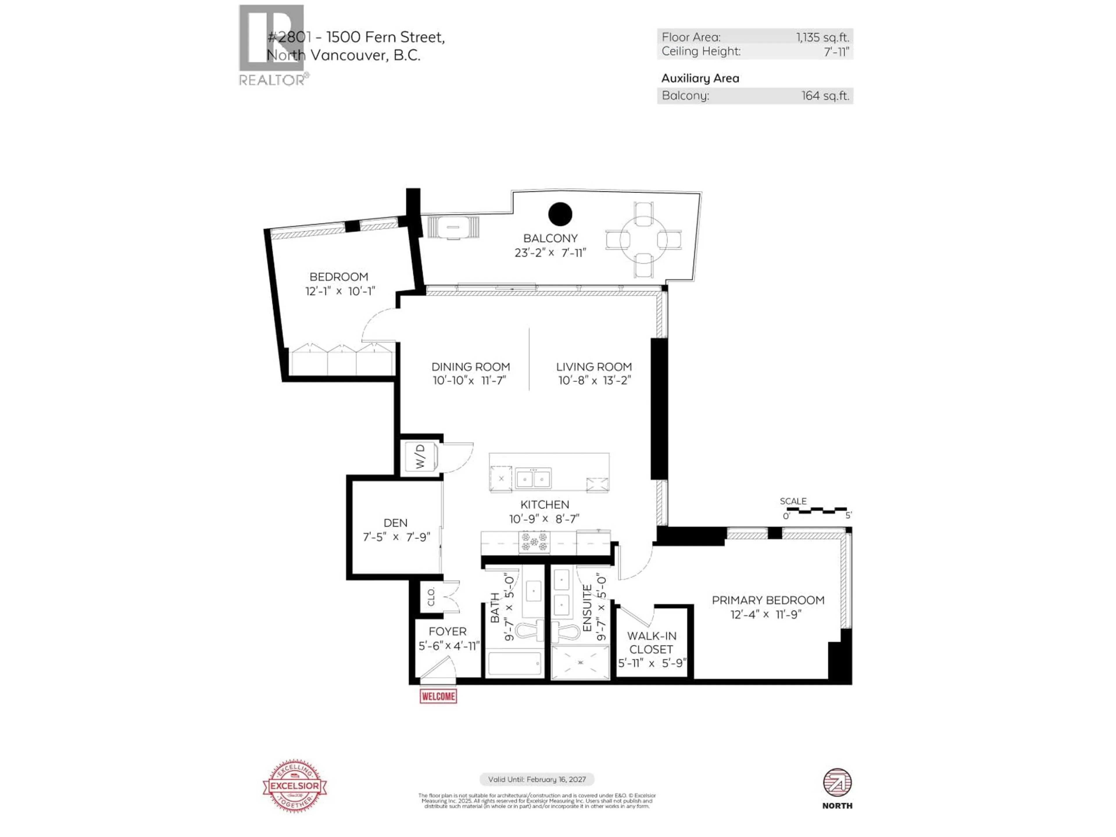 Floor plan for 2801 - 1500 FERN STREET, North Vancouver British Columbia V7J0E6