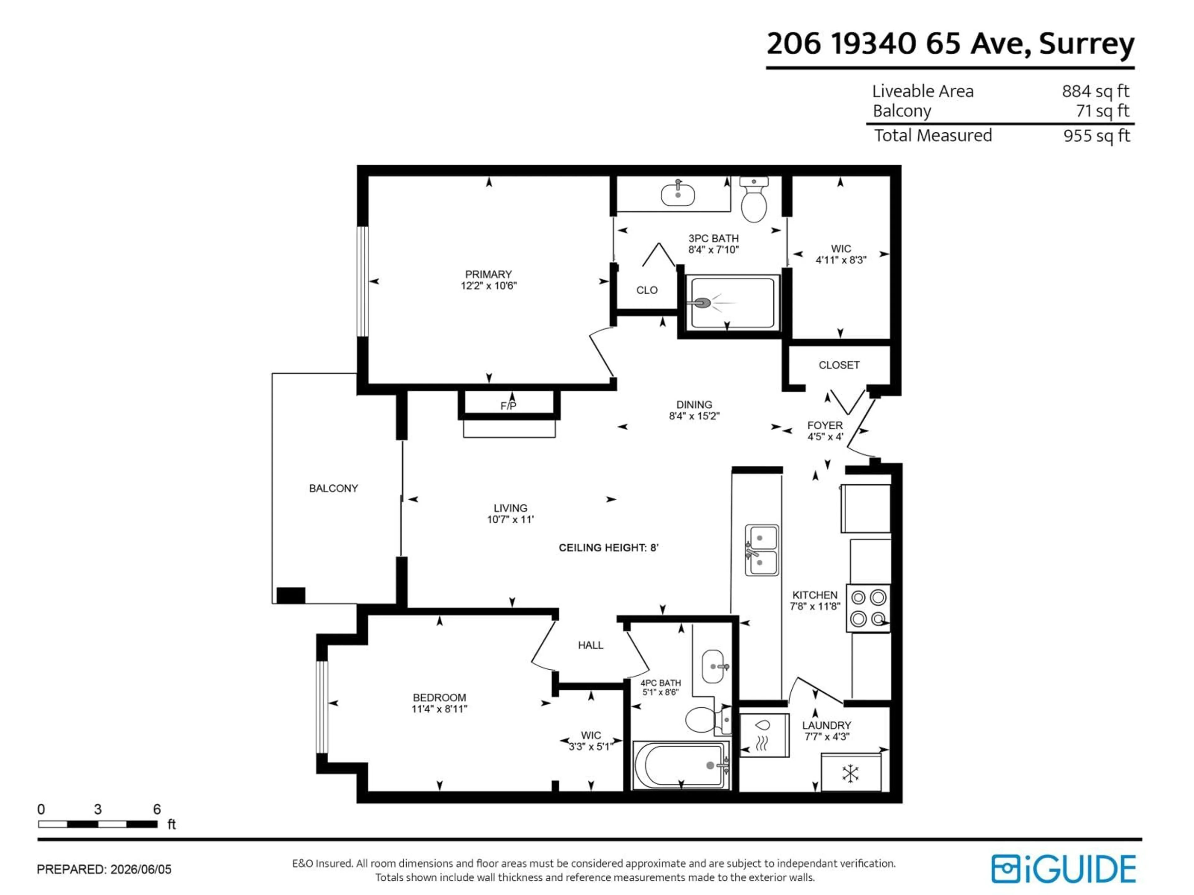Floor plan for 206 - 19340 65 AVENUE, Surrey British Columbia V3S6X5