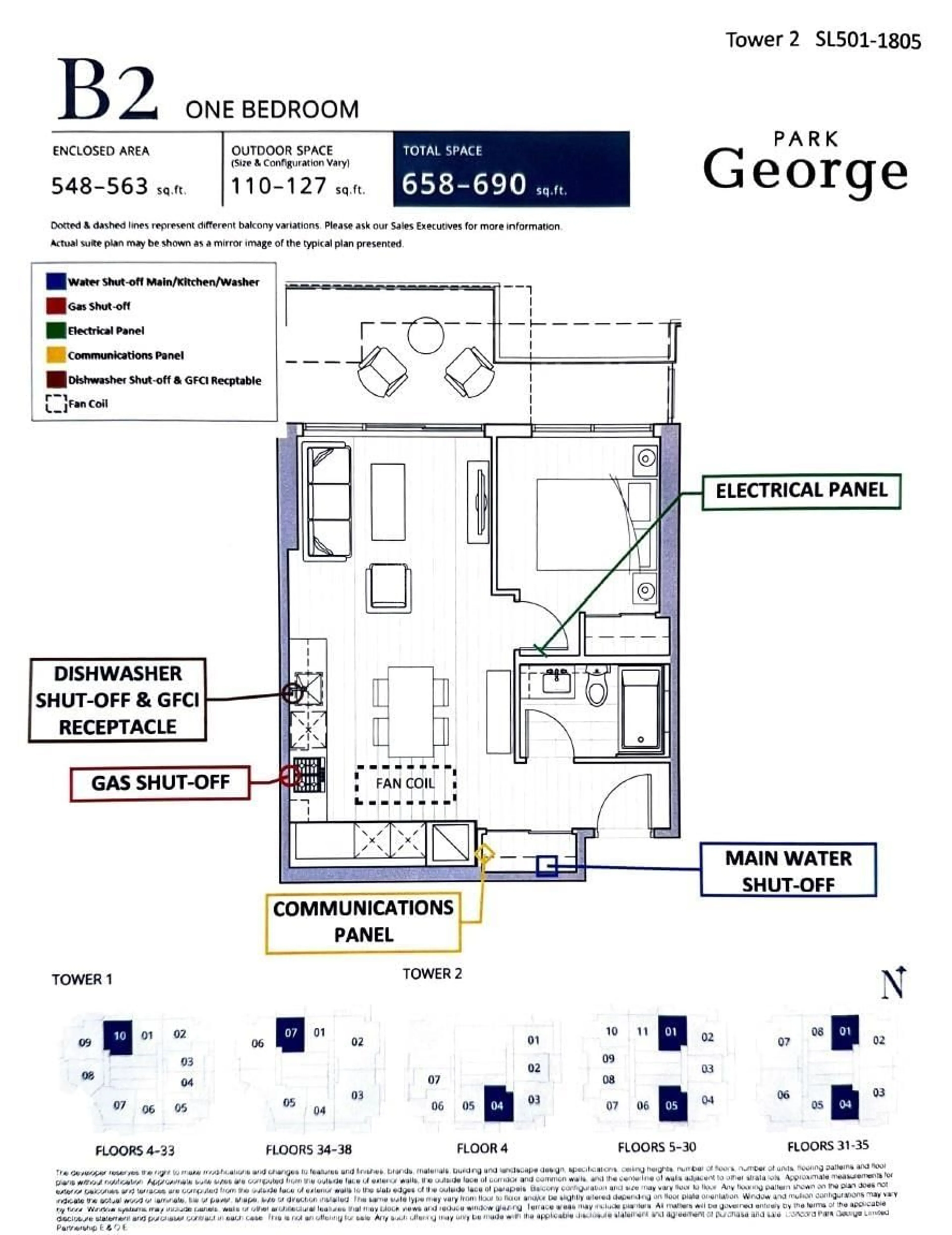 Floor plan for 1805 - 13778 100 AVENUE, Surrey British Columbia V3T0V3