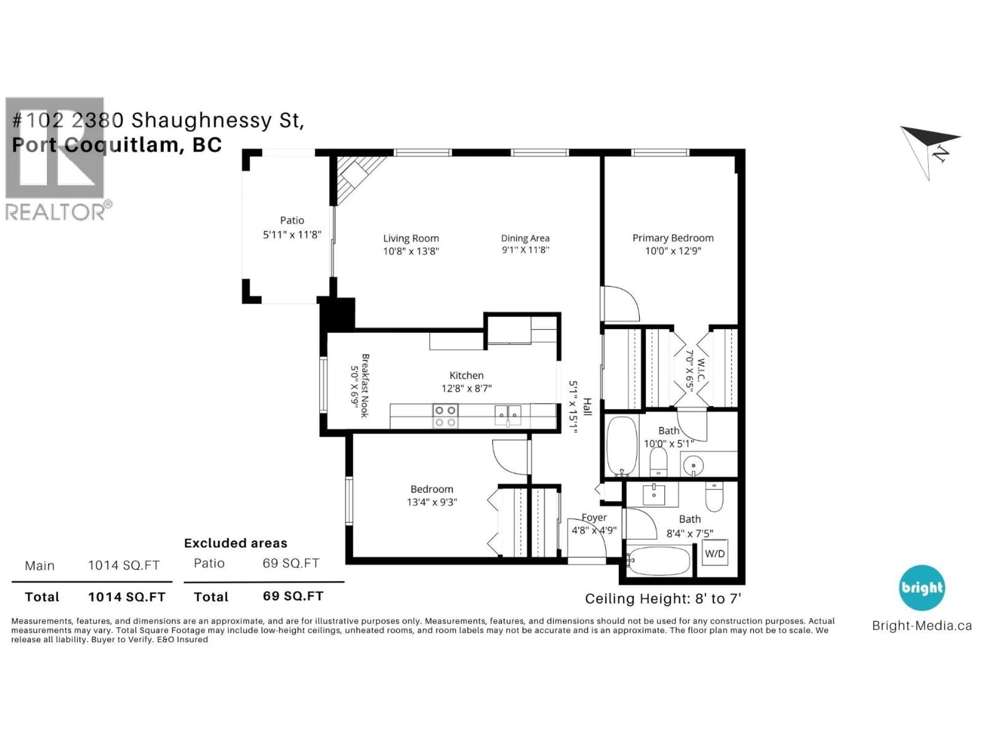 Floor plan for 102 - 2380 SHAUGHNESSY STREET, Port Coquitlam British Columbia V3C3E3