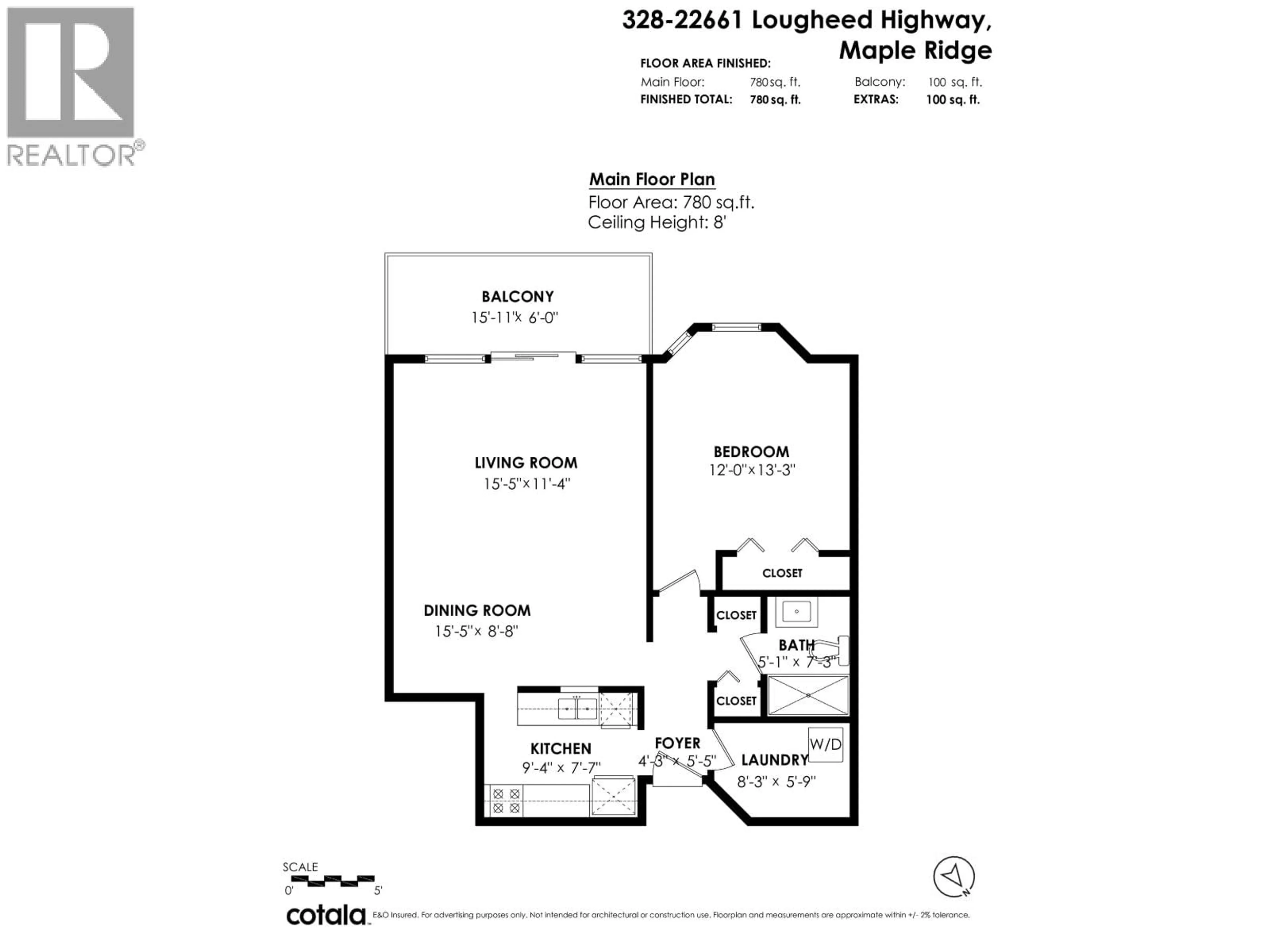 Floor plan for 328 - 22661 LOUGHEED HIGHWAY, Maple Ridge British Columbia V2X2V4