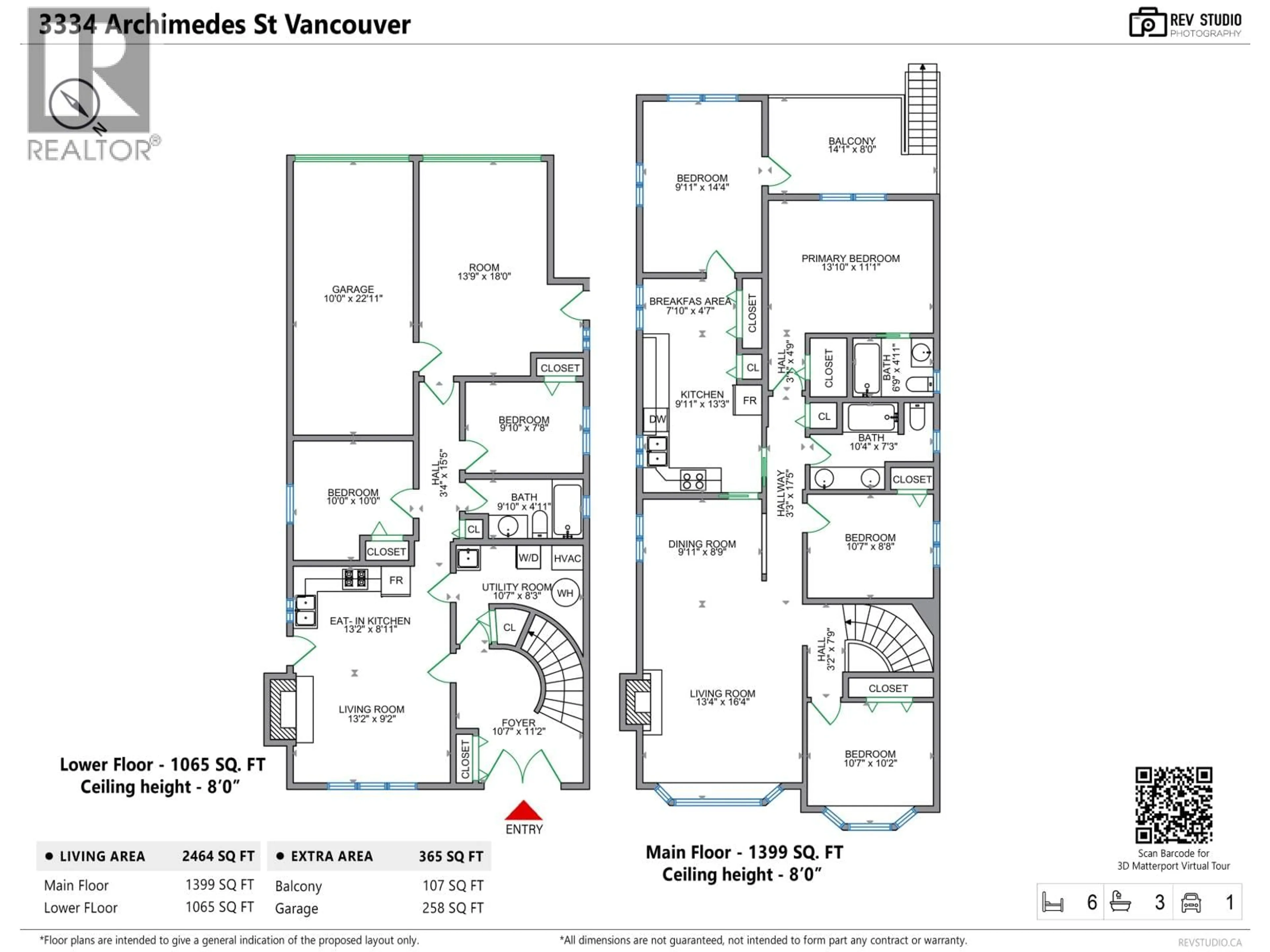 Floor plan for 3334 ARCHIMEDES STREET, Vancouver British Columbia V5R4W3
