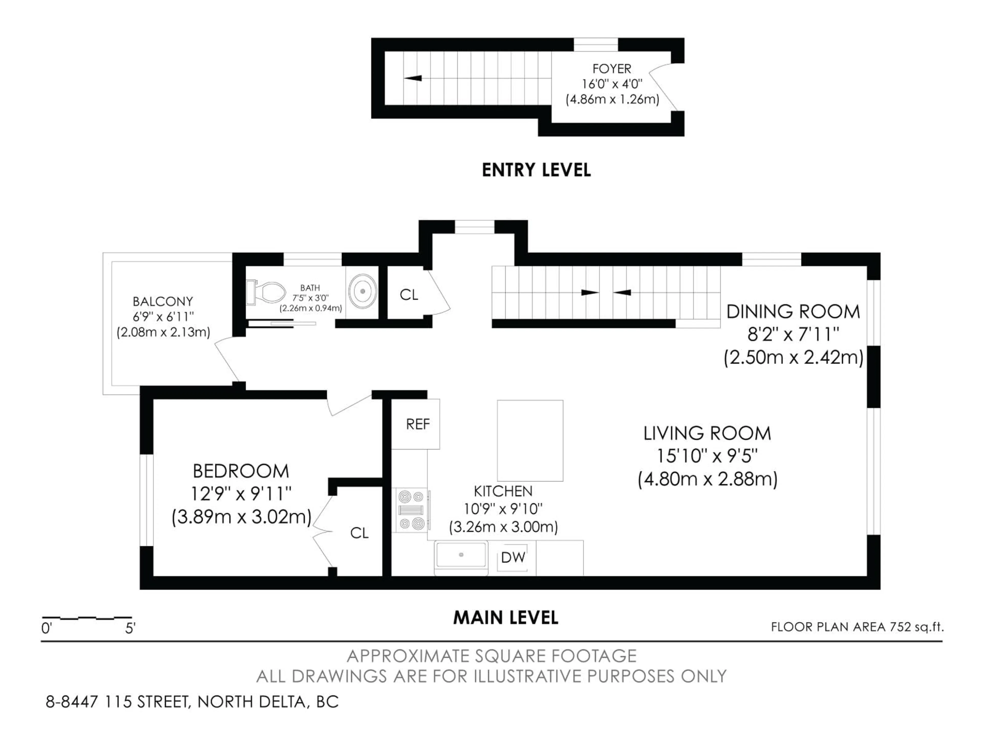 Floor plan for 8 - 8447 115 STREET, Delta British Columbia V4C0E5