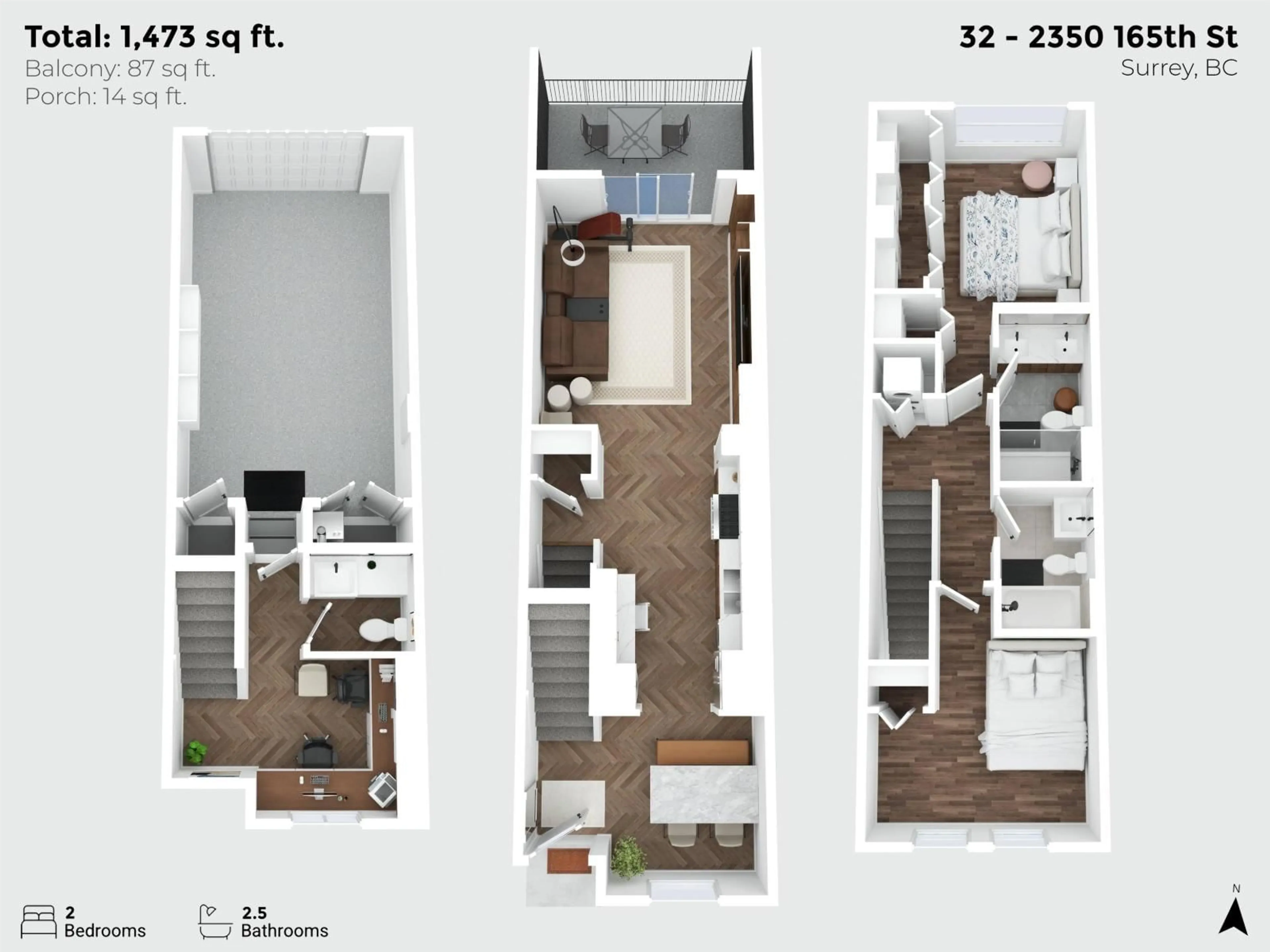 Floor plan for 32 - 2350 165 STREET, Surrey British Columbia V3Z1J9