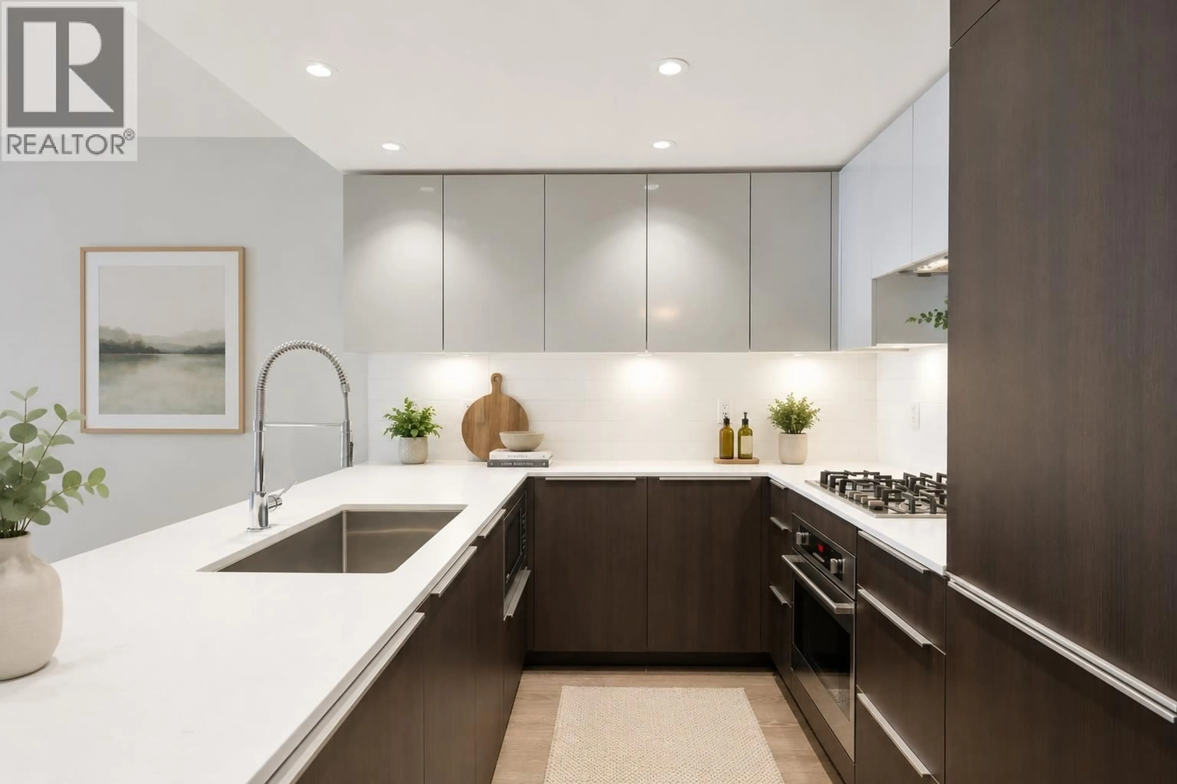 Contemporary kitchen, ceramic/tile floor for 218 - 1588 HASTINGS STREET, Vancouver British Columbia V5L1S5