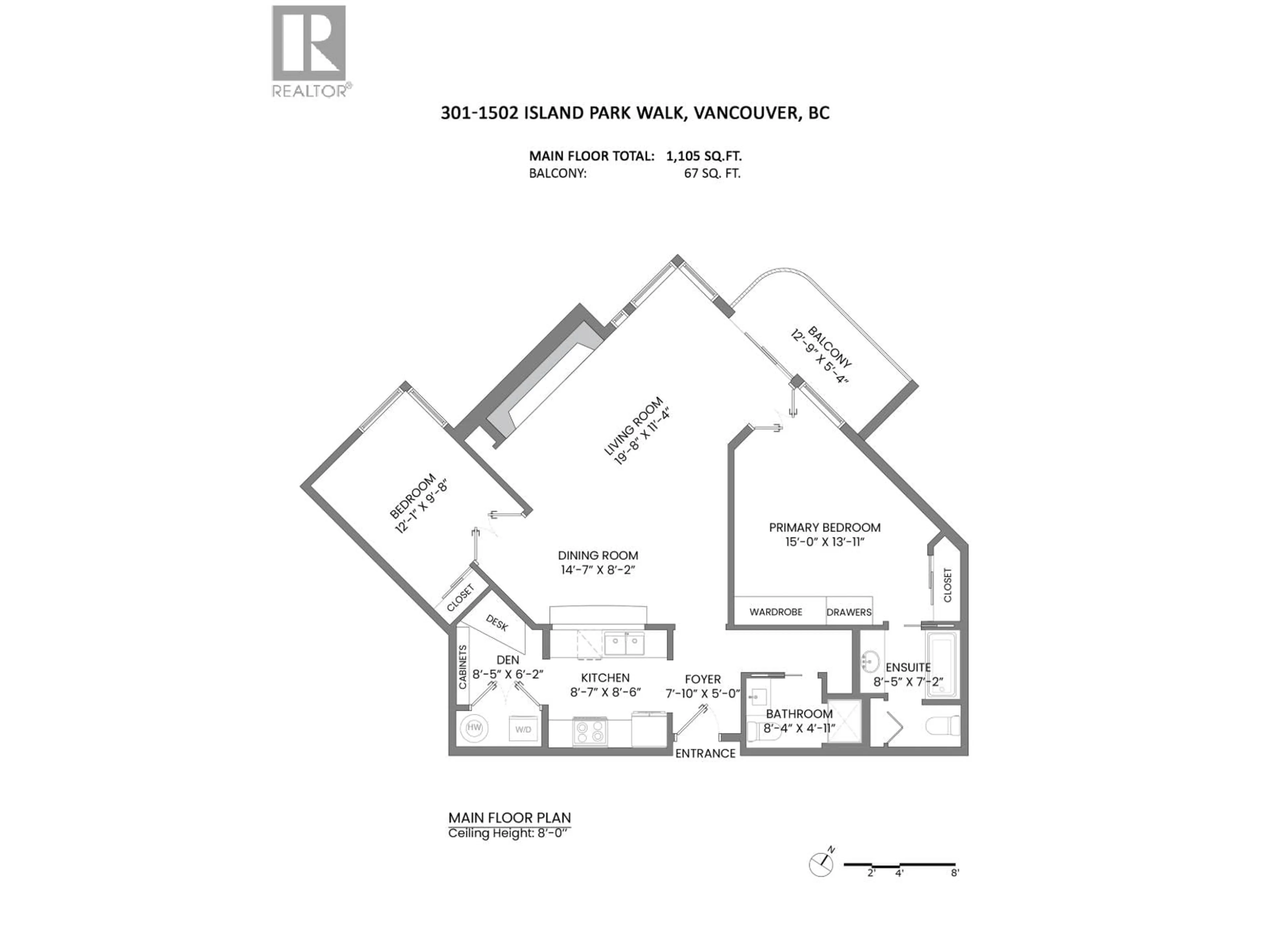 Floor plan for 301 - 1502 ISLAND PARK WALK, Vancouver British Columbia V6H3Z8
