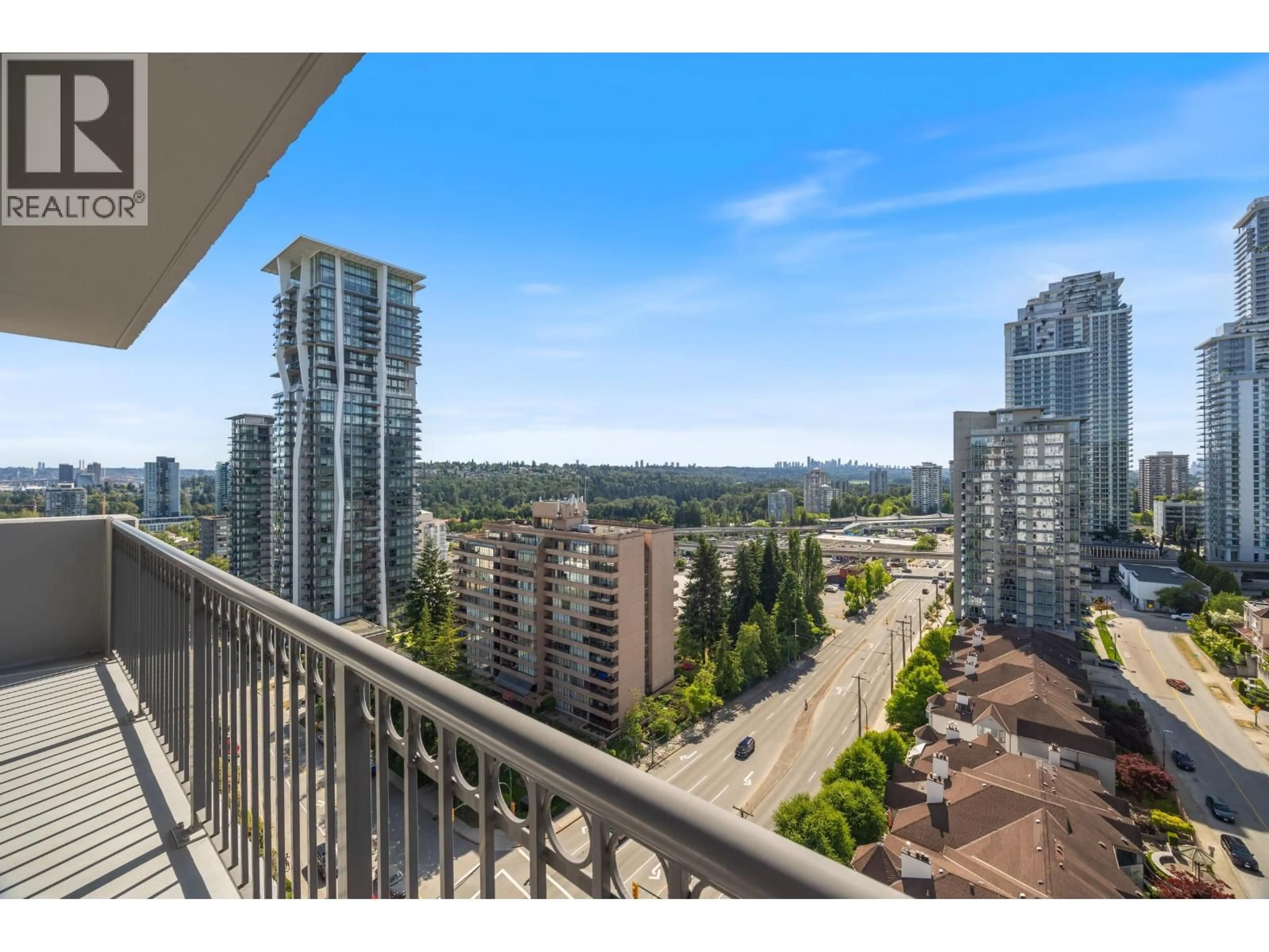 Balcony in the apartment, city buildings view from balcony for 1504 - 551 AUSTIN AVENUE, Coquitlam British Columbia V3K6R7