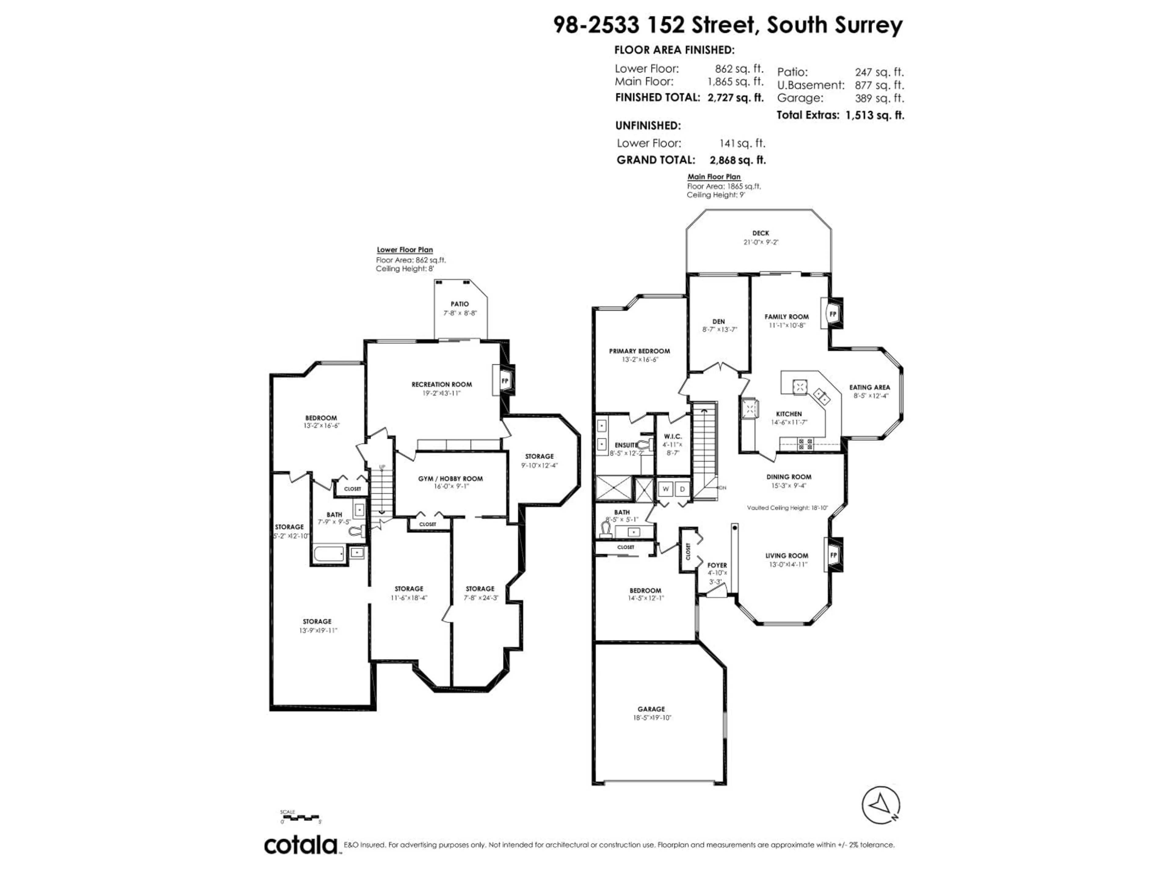 Floor plan for 98 - 2533 152 STREET, Surrey British Columbia V4P1N4