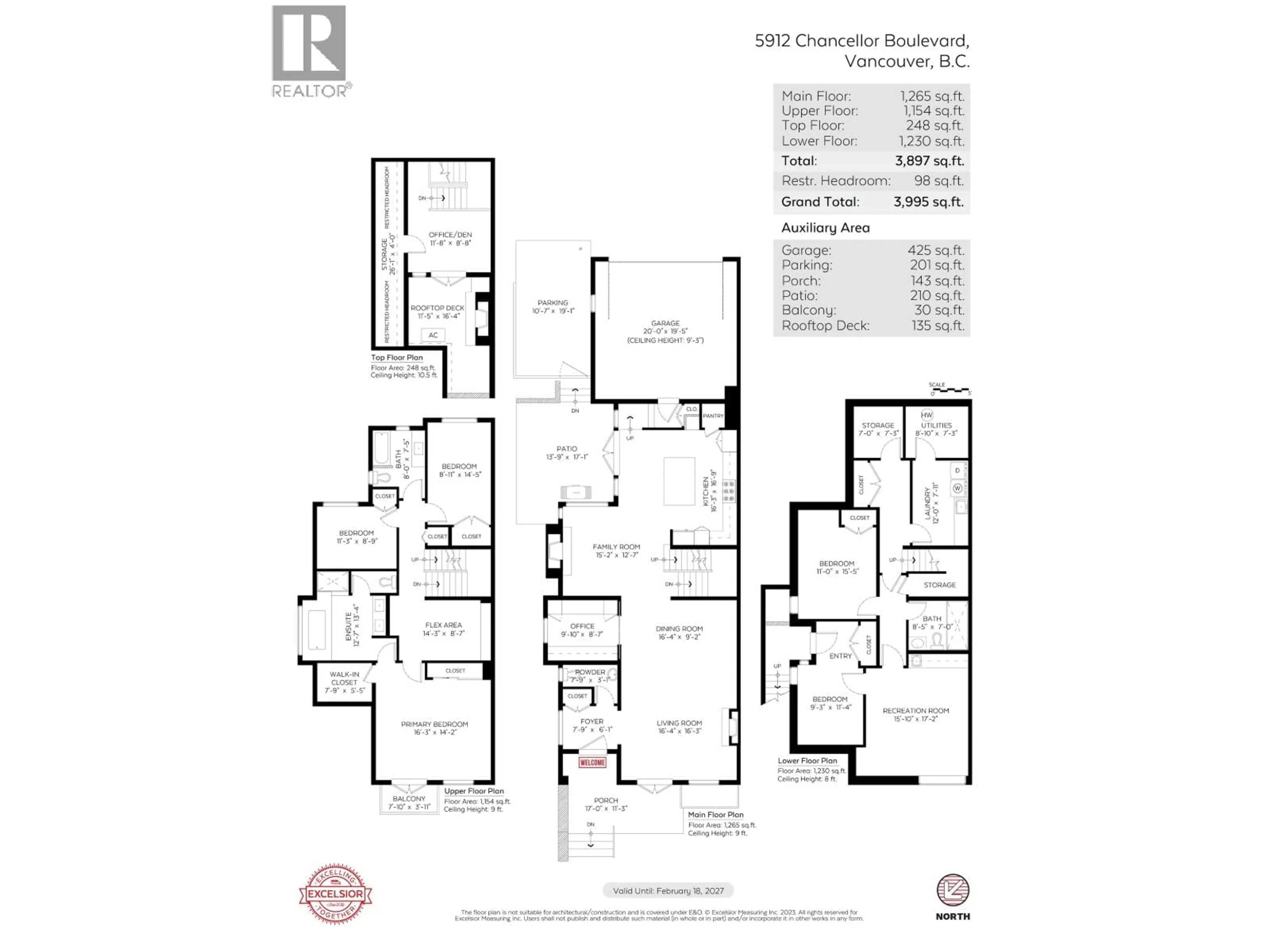 Floor plan for 5912 CHANCELLOR BOULEVARD, Vancouver British Columbia V6T0A1