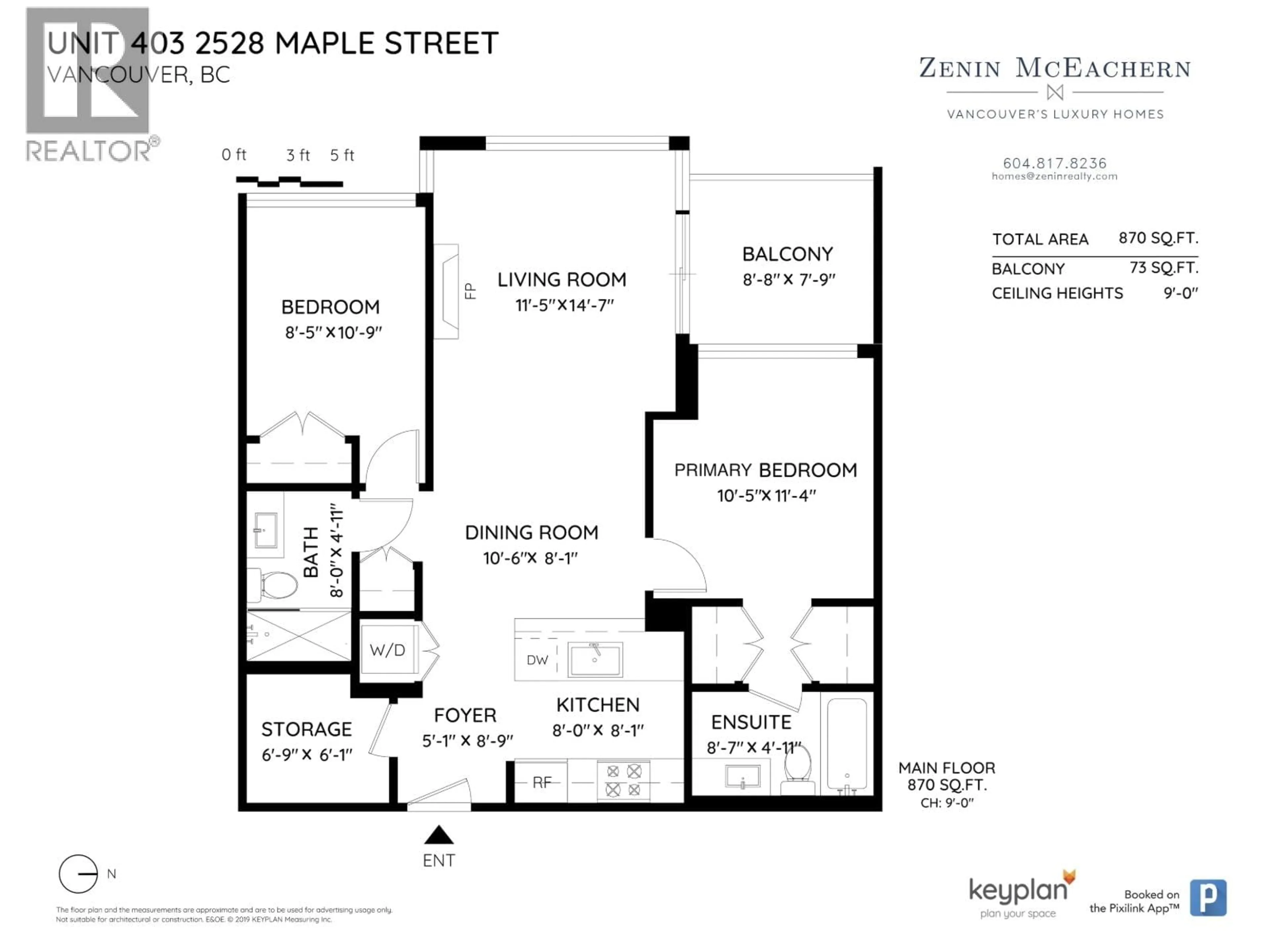 Floor plan for 403 - 2528 MAPLE STREET, Vancouver British Columbia V6J0B5