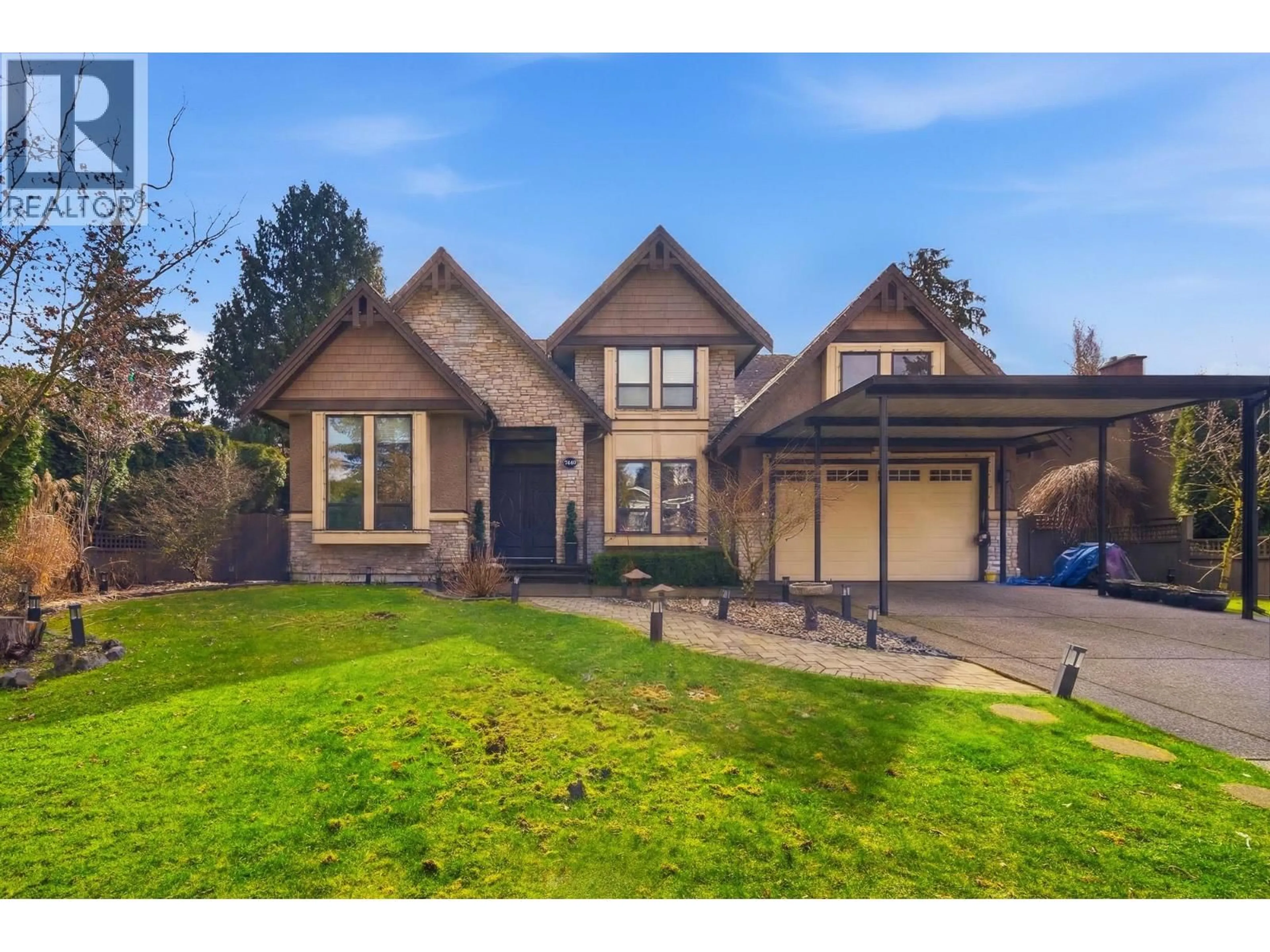 Home with brick exterior material, street for 7440 KRAFT CRESCENT, Burnaby British Columbia V5A1Z5