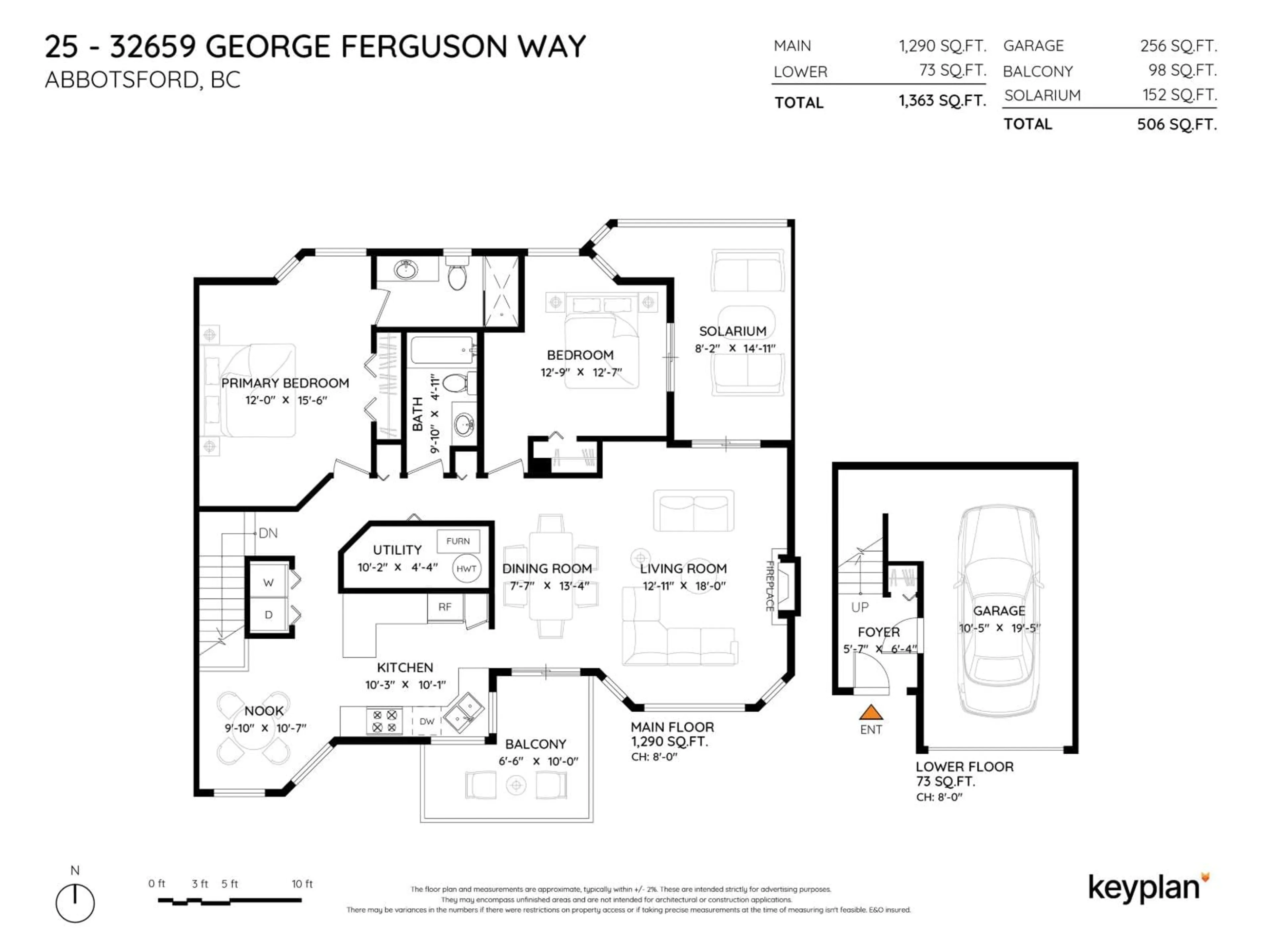 Floor plan for 25 - 32659 GEORGE FERGUSON WAY, Abbotsford British Columbia V2T4E4