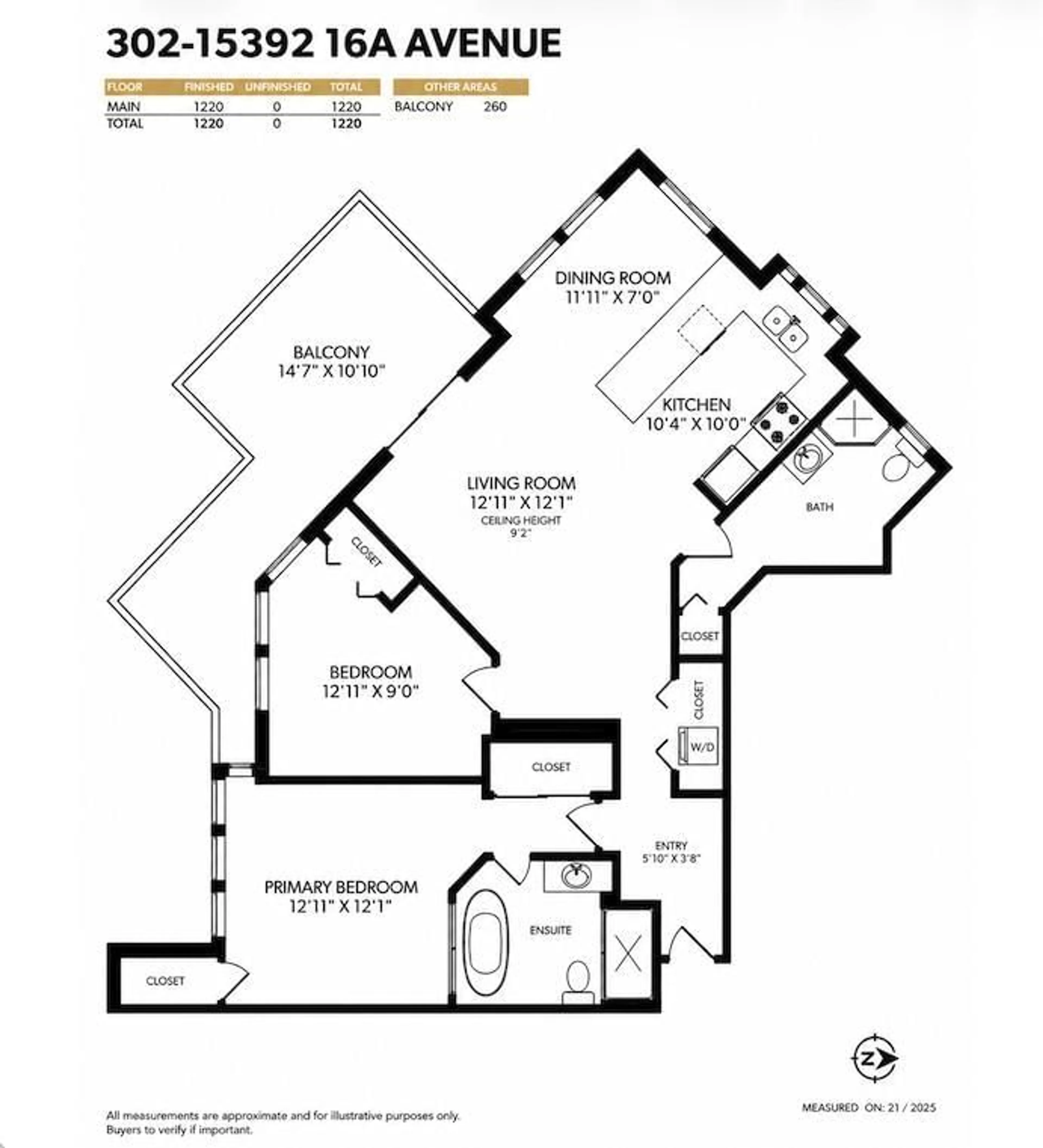 Floor plan for 302- - 15392 16A AVENUE, Surrey British Columbia V4A1S9