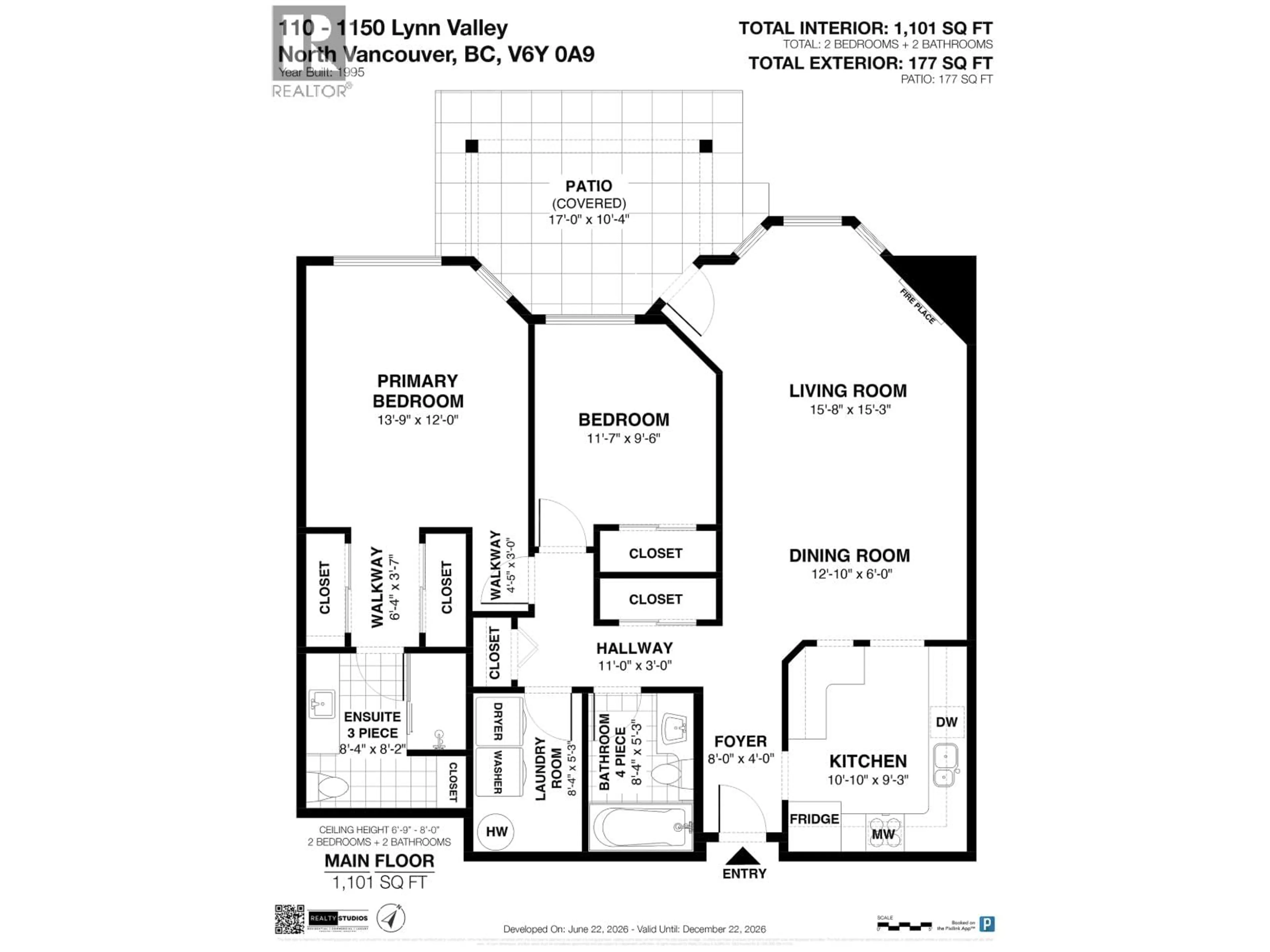 Floor plan for 110 - 1150 LYNN VALLEY ROAD, North Vancouver British Columbia V7J1Z9