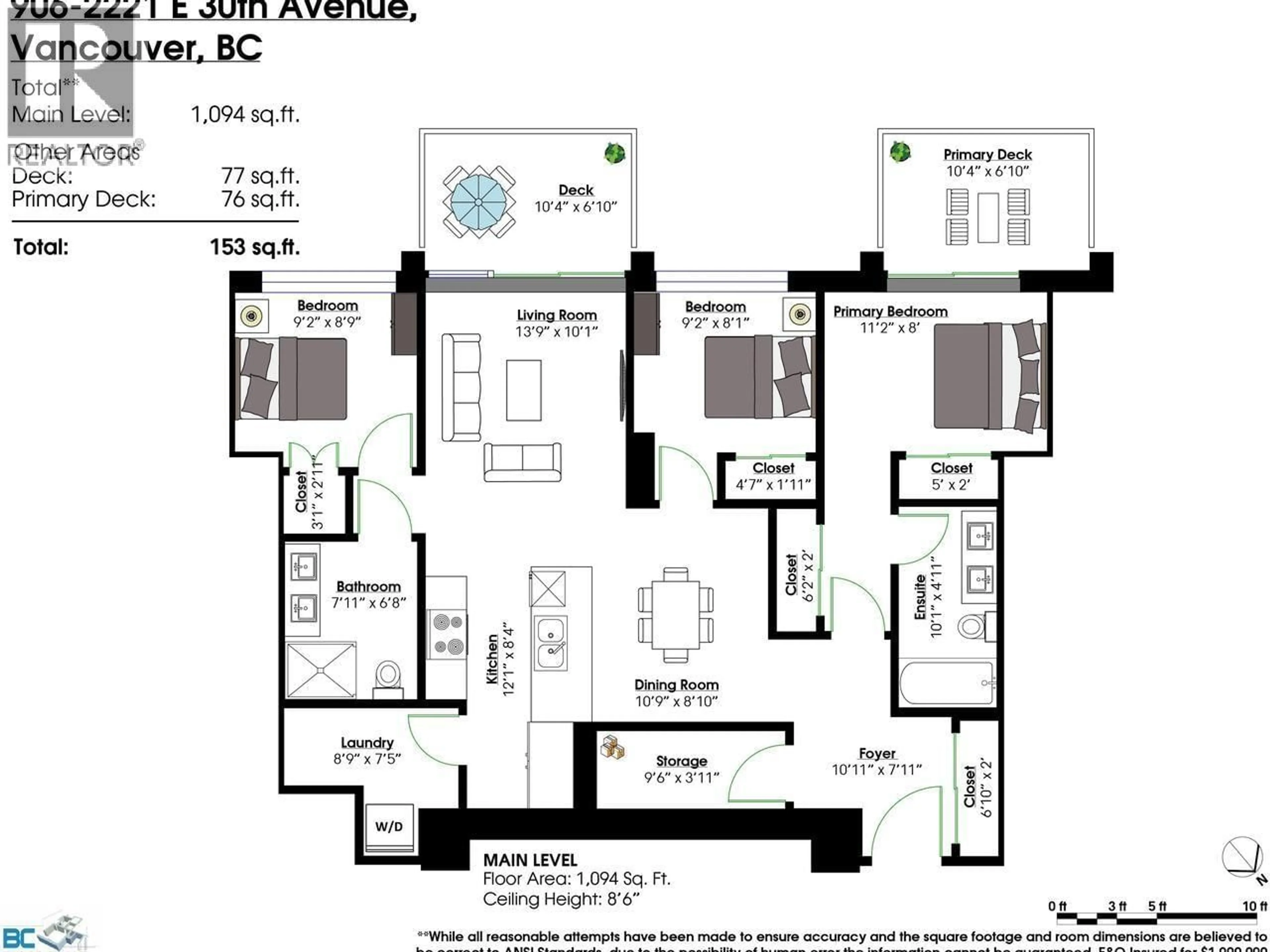 Floor plan for 906 - 2221 30TH AVENUE, Vancouver British Columbia V5N0G6