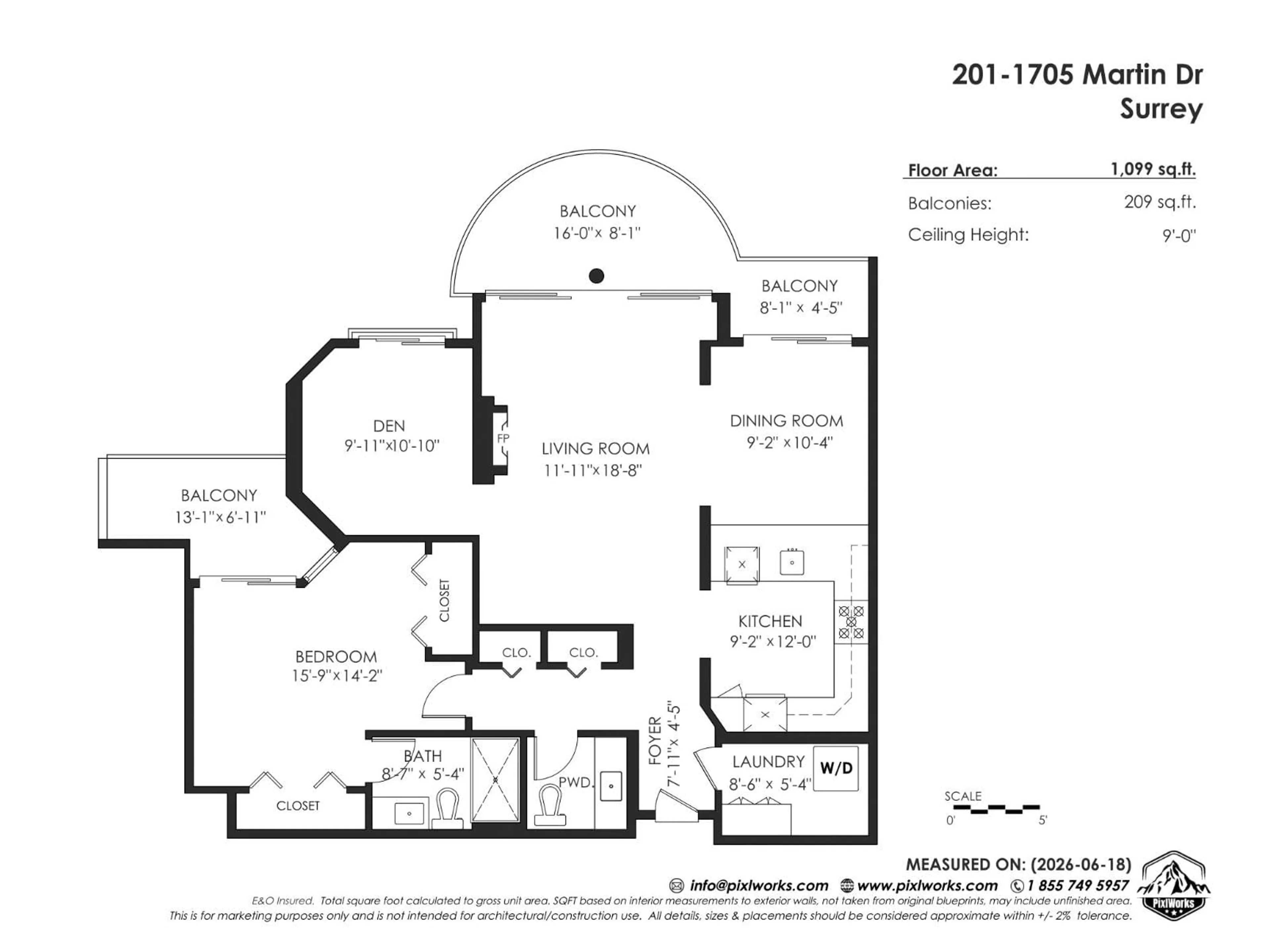 Floor plan for 201 - 1705 MARTIN DRIVE, Surrey British Columbia V4A9T5