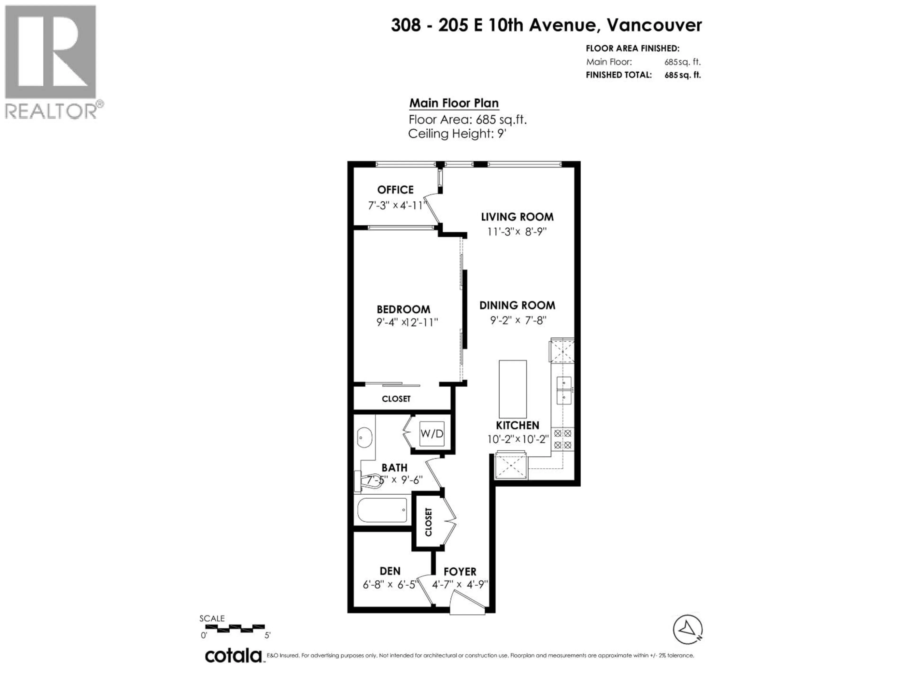 Floor plan for 308 - 205 10TH AVENUE, Vancouver British Columbia V5T4V6