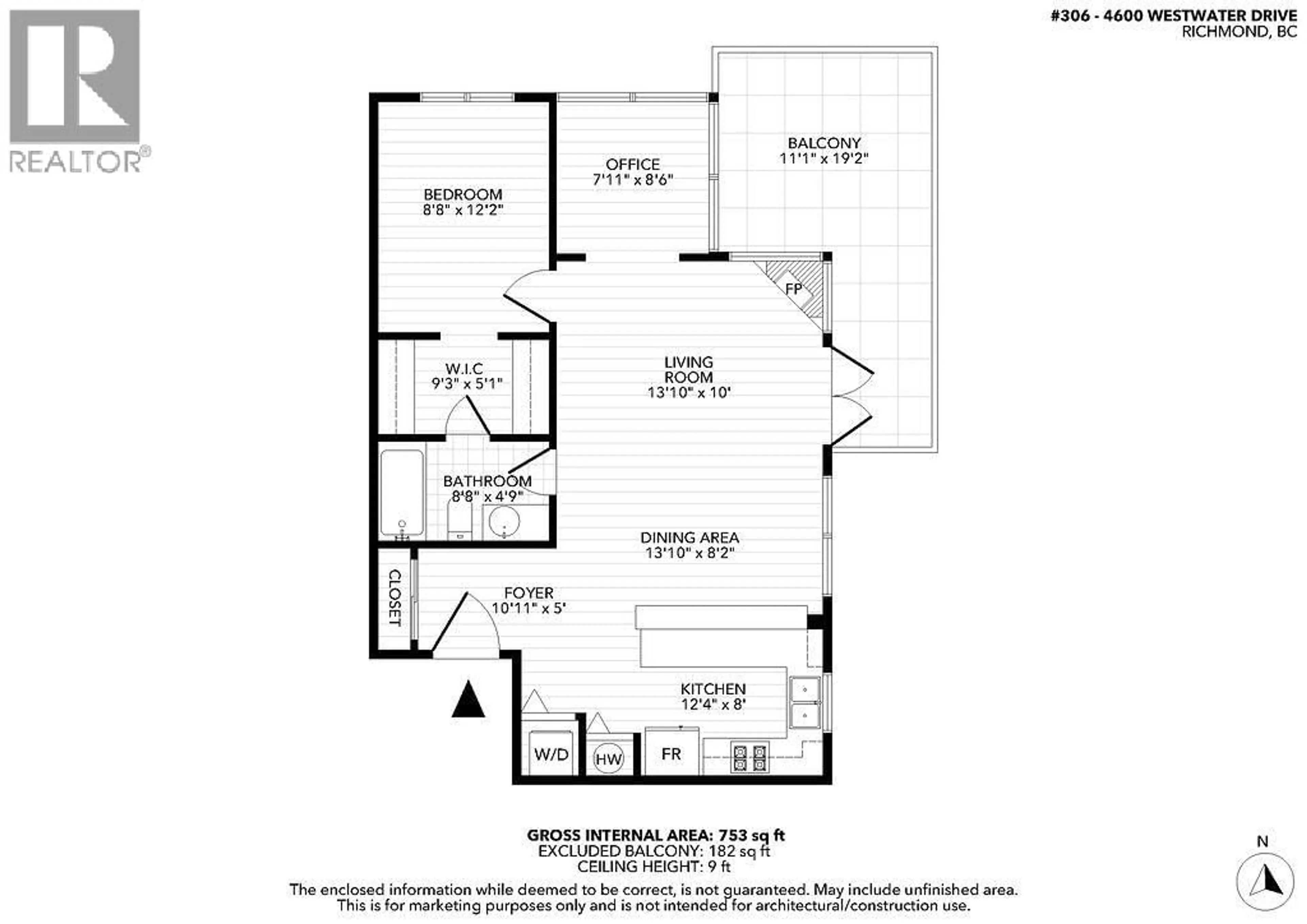 Floor plan for 306 - 4600 WESTWATER DRIVE, Richmond British Columbia V7E6S2