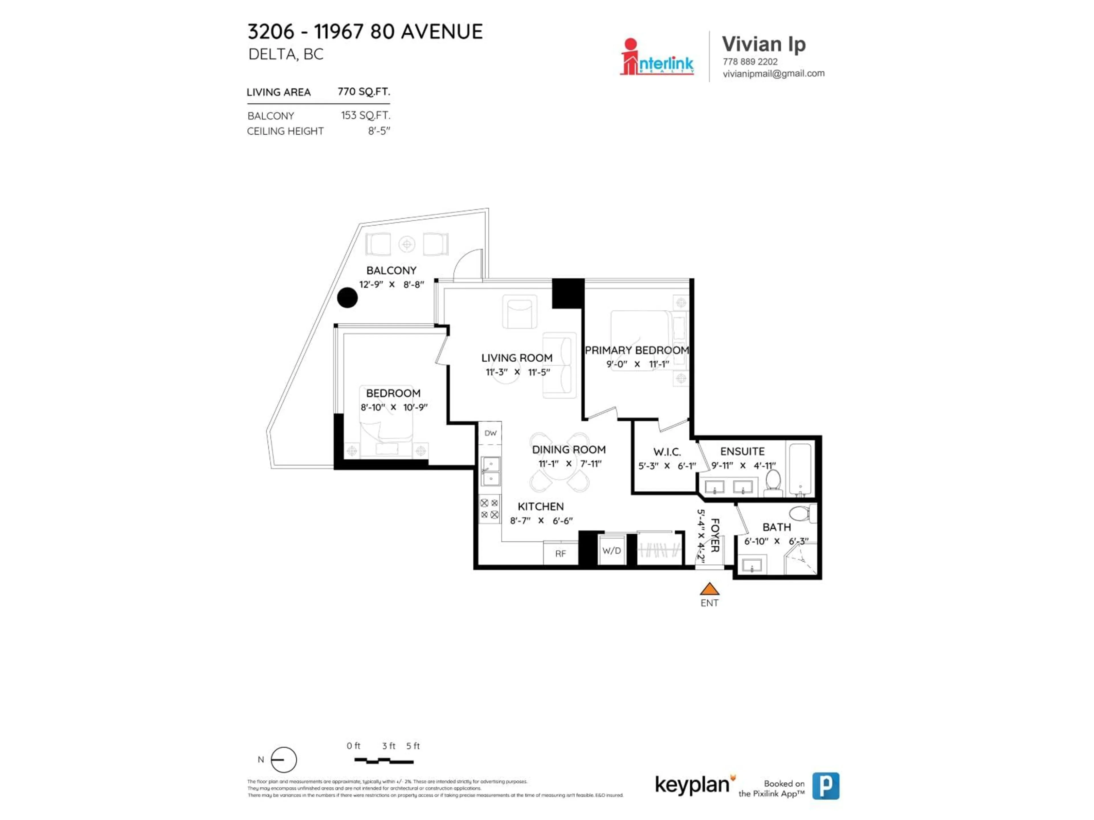 Floor plan for 3206 - 11967 80 AVENUE, Delta British Columbia V4C0E2