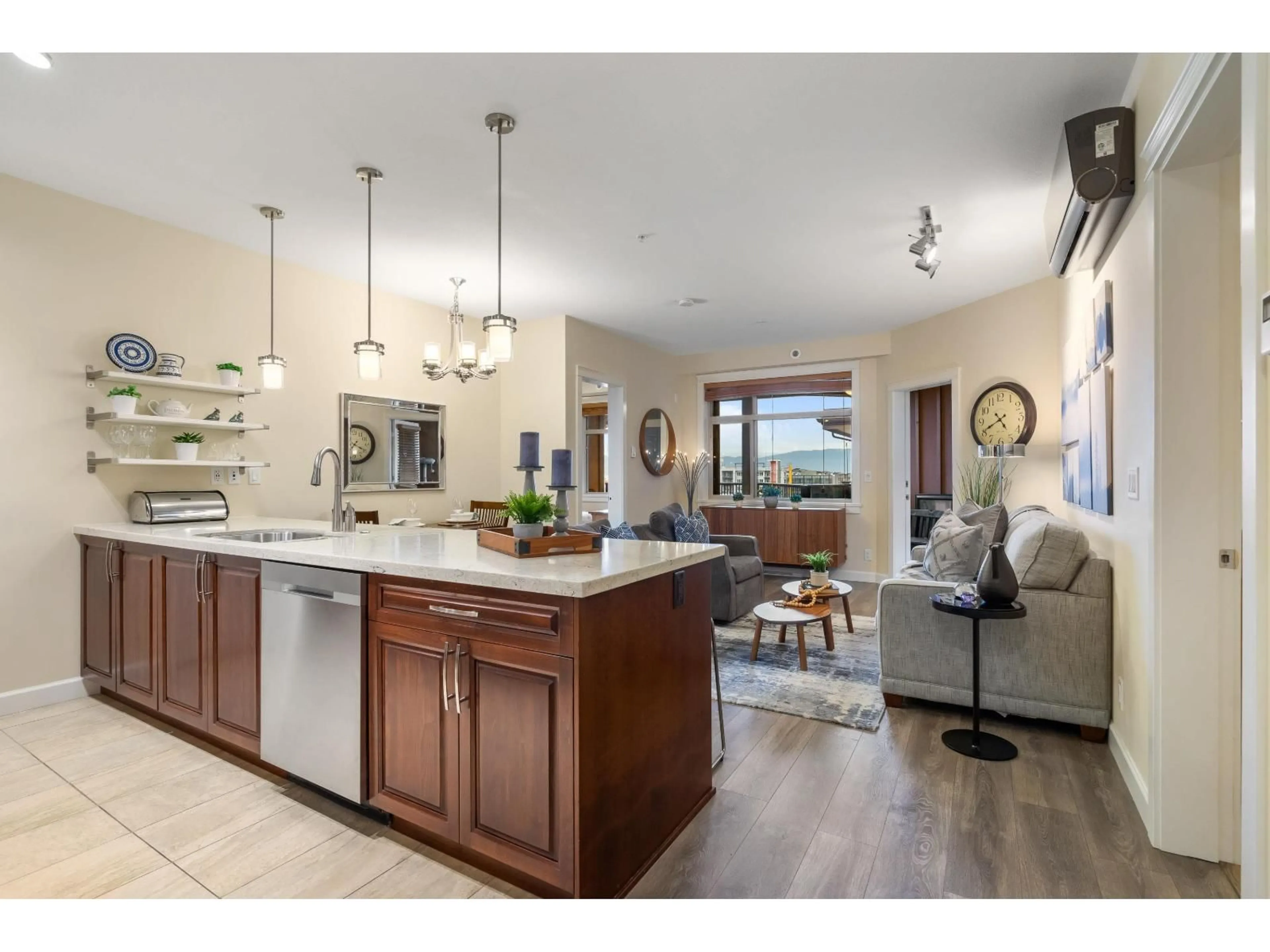 Open concept kitchen, ceramic/tile floor for A512 - 20716 WILLOUGHBY TOWN CENTRE DRIVE, Langley British Columbia V2Y3J7