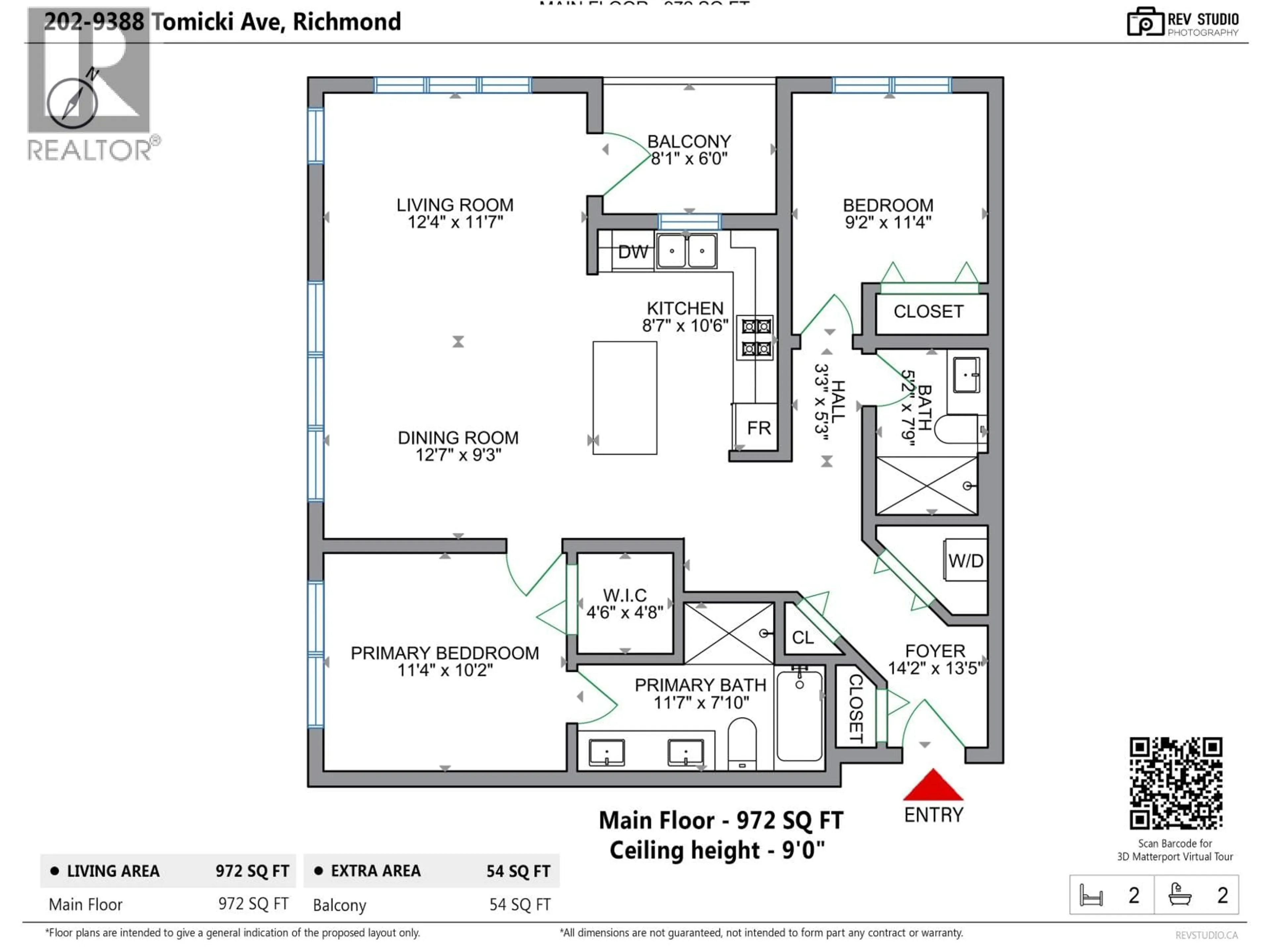 Floor plan for 202 - 9388 TOMICKI AVENUE, Richmond British Columbia V6X0P1